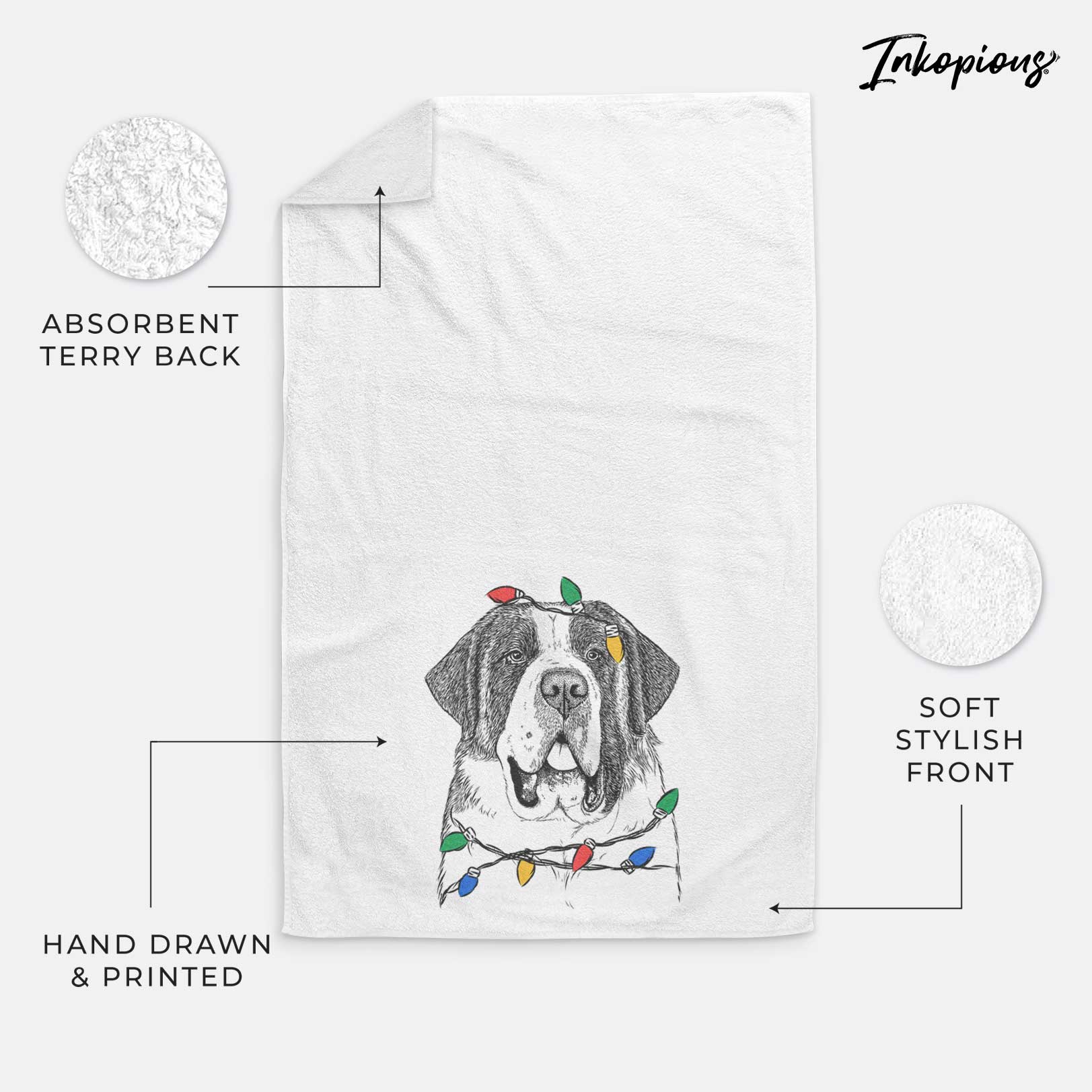 Thor the Saint Bernard Decorative Hand Towel