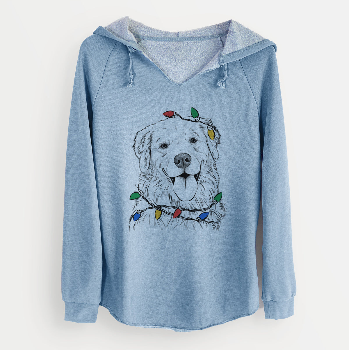 Christmas Lights Ticket the Golden Retriever - Cali Wave Hooded Sweatshirt