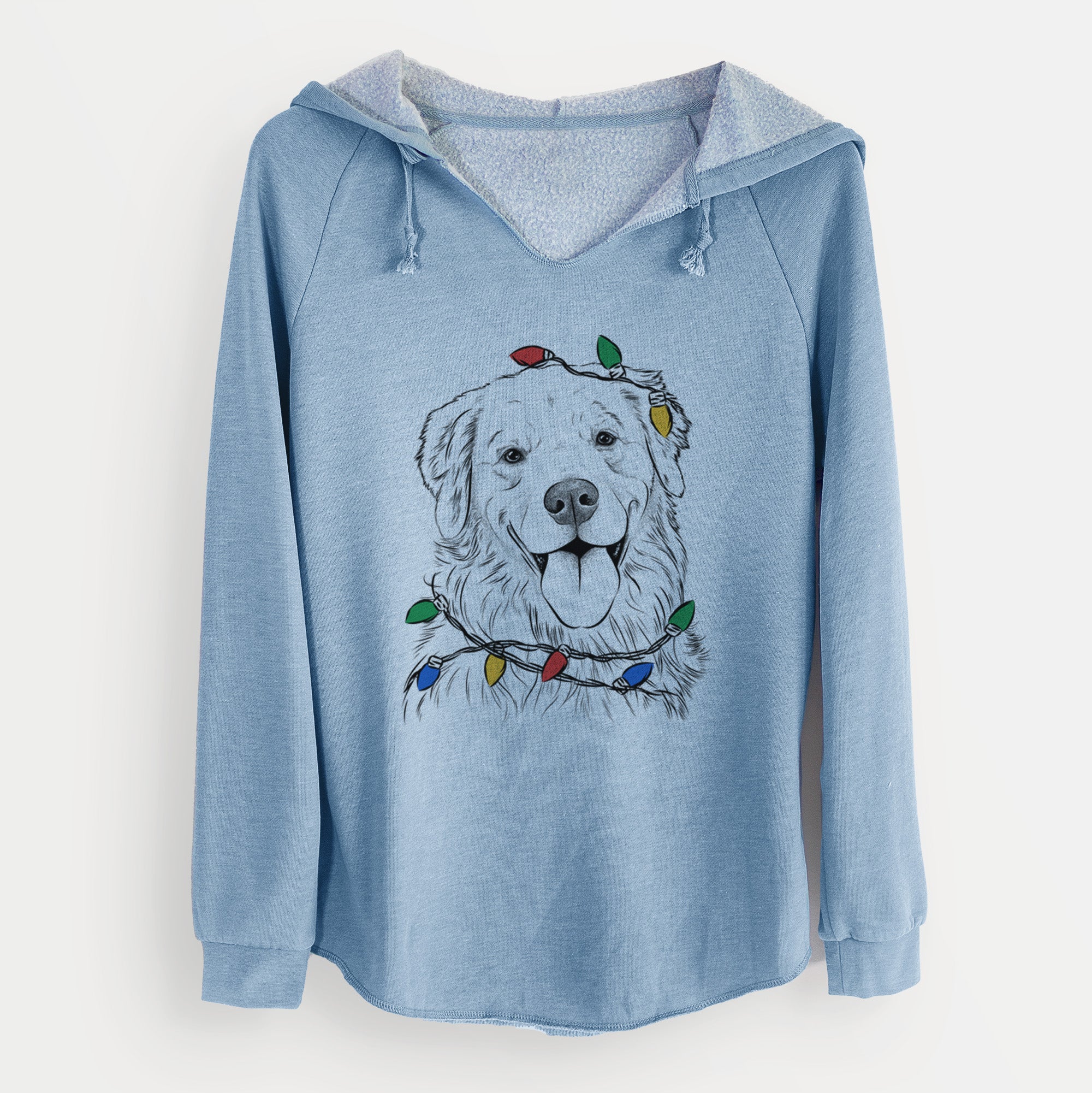 Christmas Lights Ticket the Golden Retriever - Cali Wave Hooded Sweatshirt