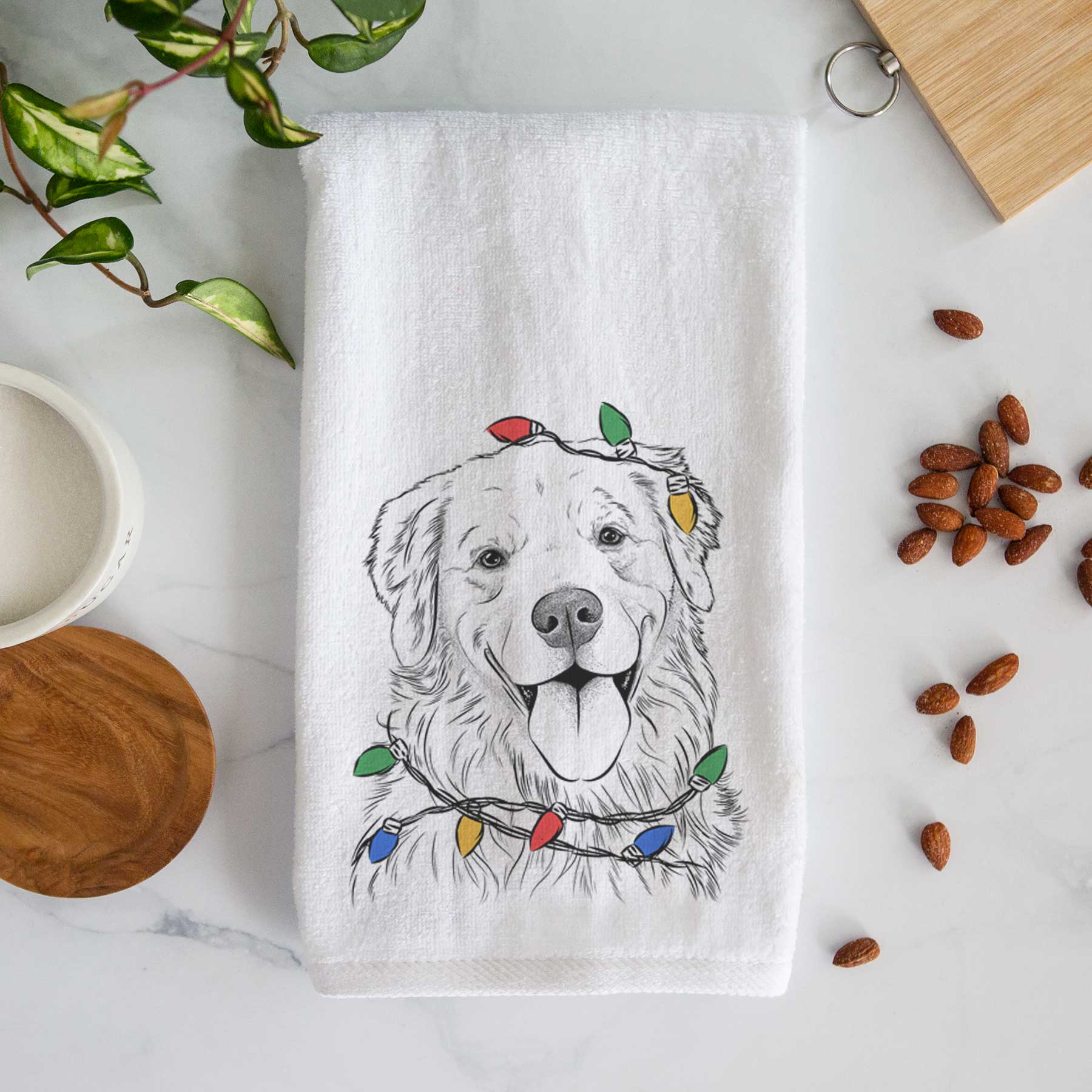 Ticket the Golden Retriever Decorative Hand Towel