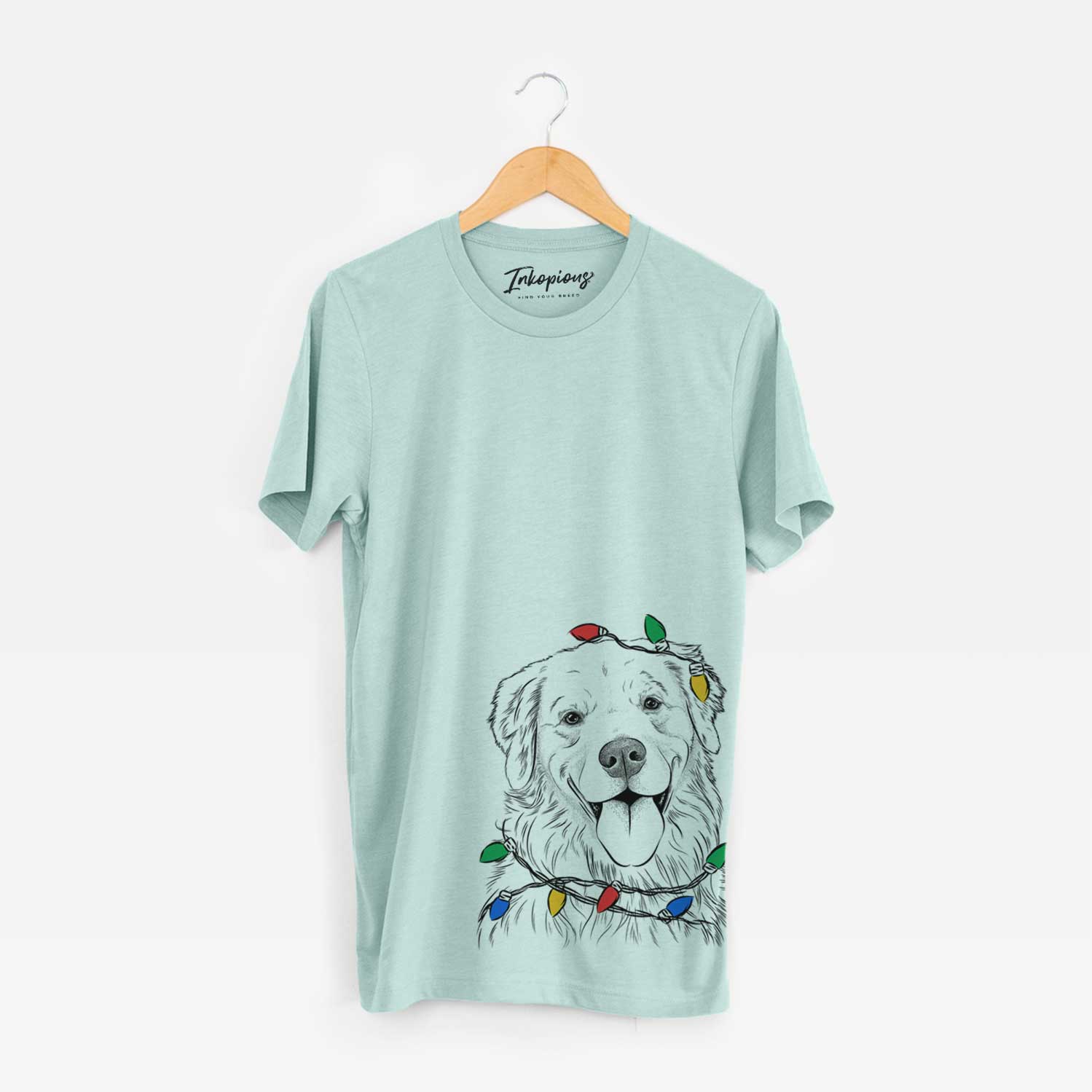 Christmas Lights Ticket the Golden Retriever - Unisex Crewneck