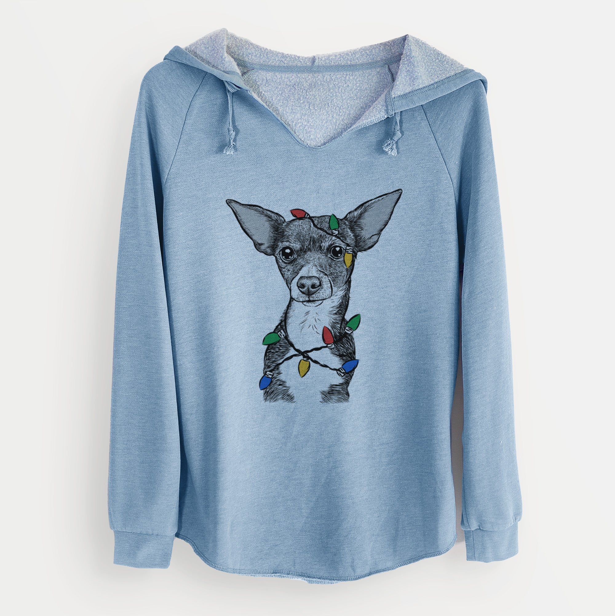 Christmas Lights Tiny Archie the Mixed Breed - Cali Wave Hooded Sweatshirt