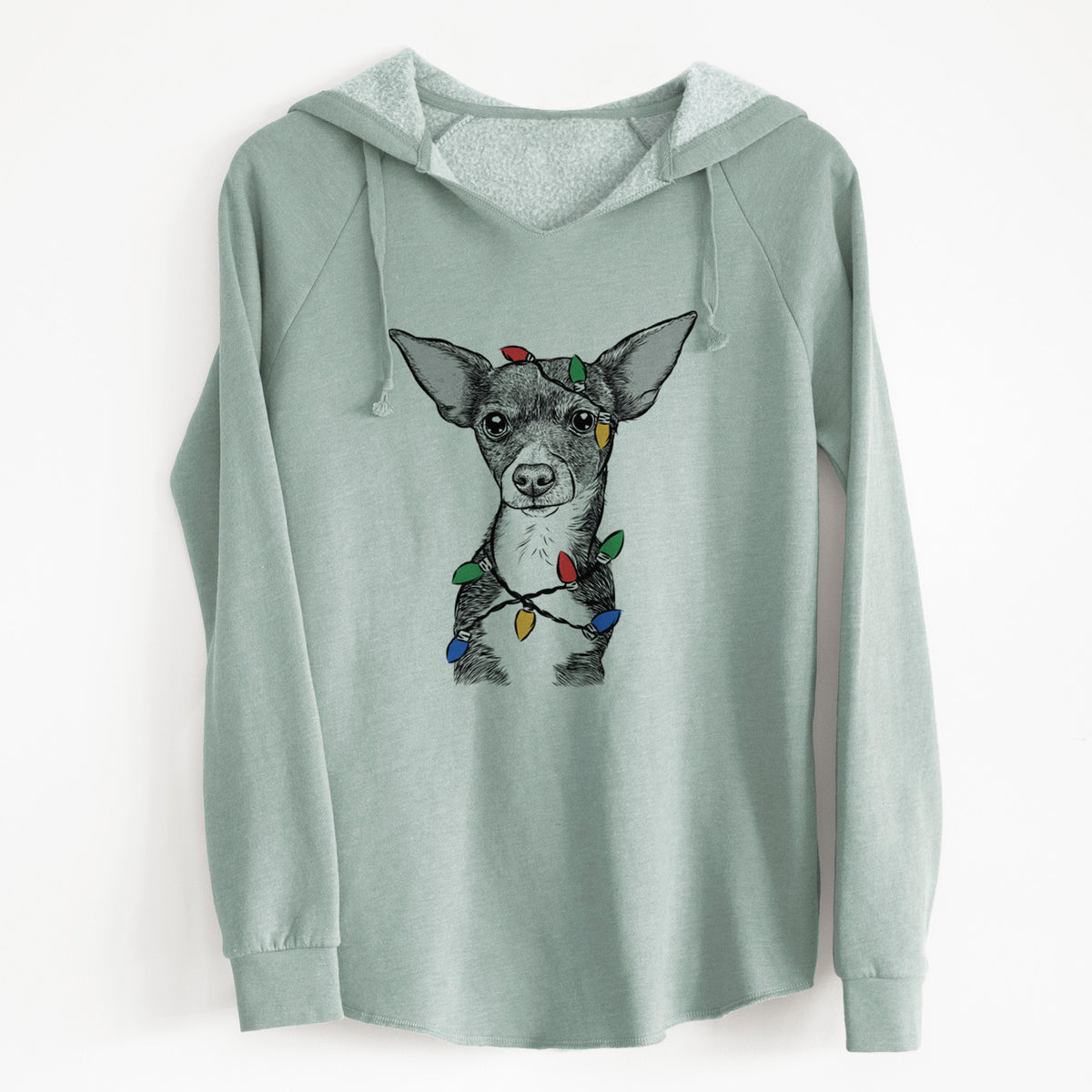 Christmas Lights Tiny Archie the Mixed Breed - Cali Wave Hooded Sweatshirt