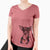 Christmas Lights Tiny Archie the Mixed Breed - Women's V-neck Shirt