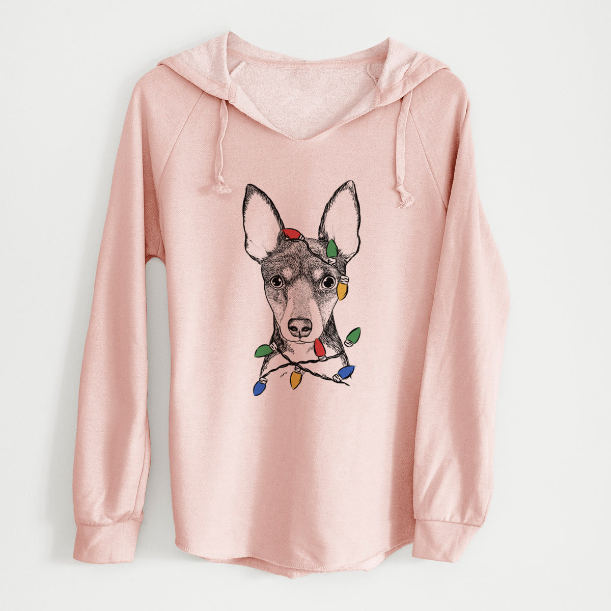 Christmas Lights Tiny the Toy Fox Terrier - Cali Wave Hooded Sweatshirt