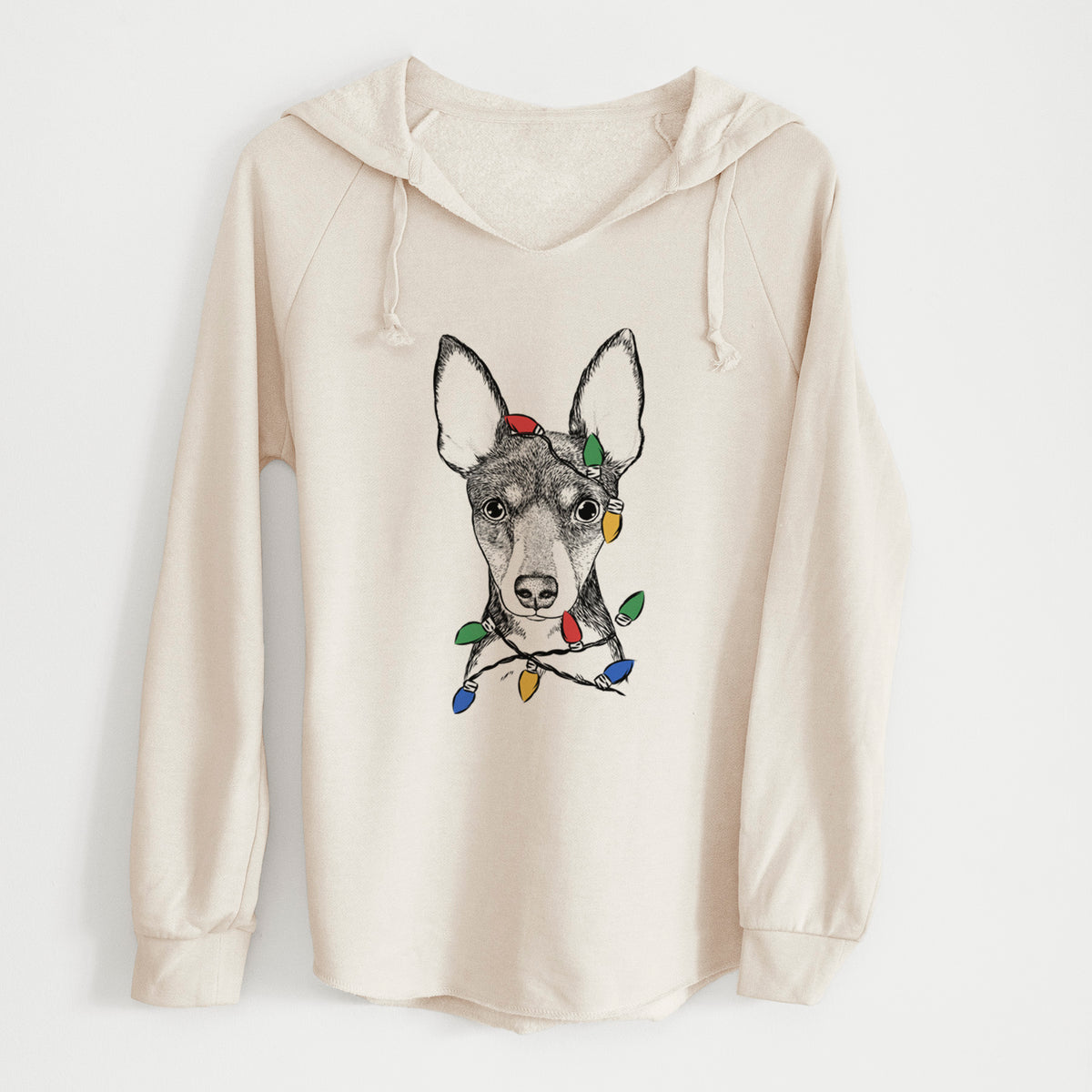 Christmas Lights Tiny the Toy Fox Terrier - Cali Wave Hooded Sweatshirt