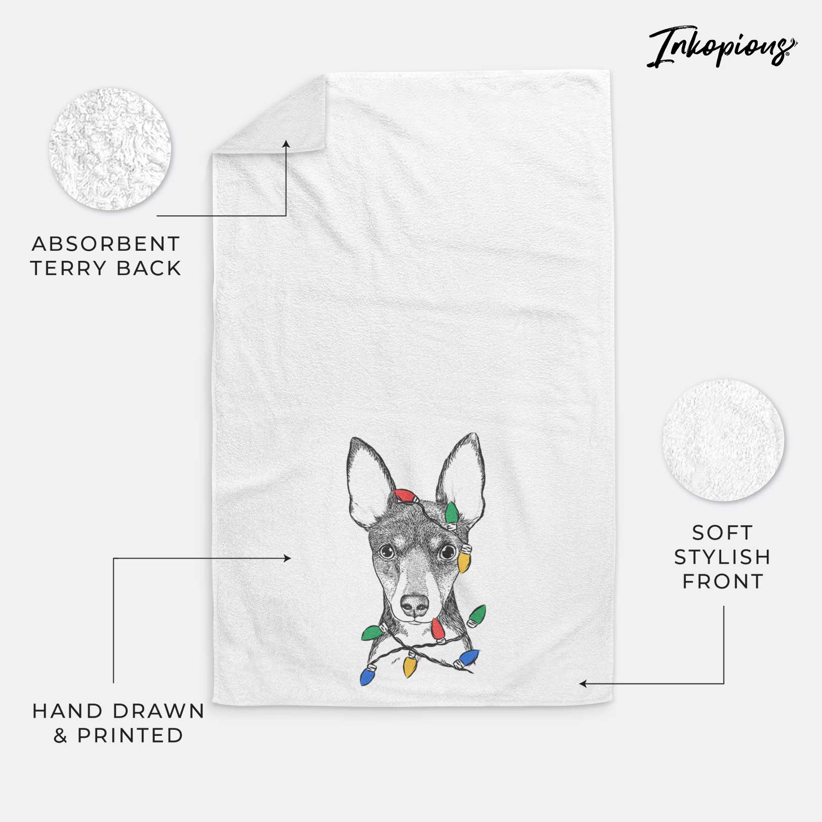 Tiny the Toy Fox Terrier Decorative Hand Towel