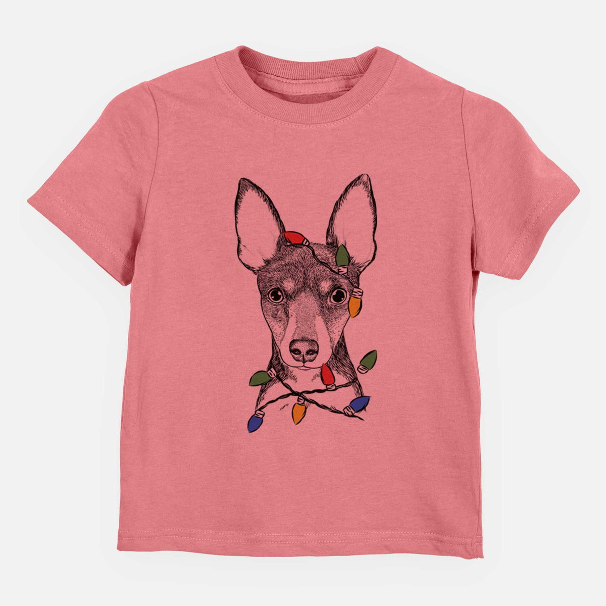 Christmas Lights Tiny the Toy Fox Terrier - Kids/Youth/Toddler Shirt