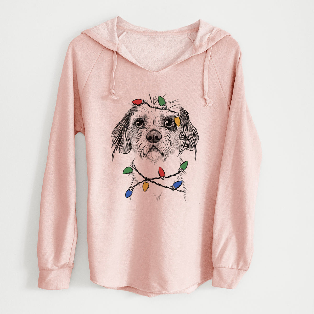 Christmas Lights Tiny Tucker the Mixed Breed - Cali Wave Hooded Sweatshirt