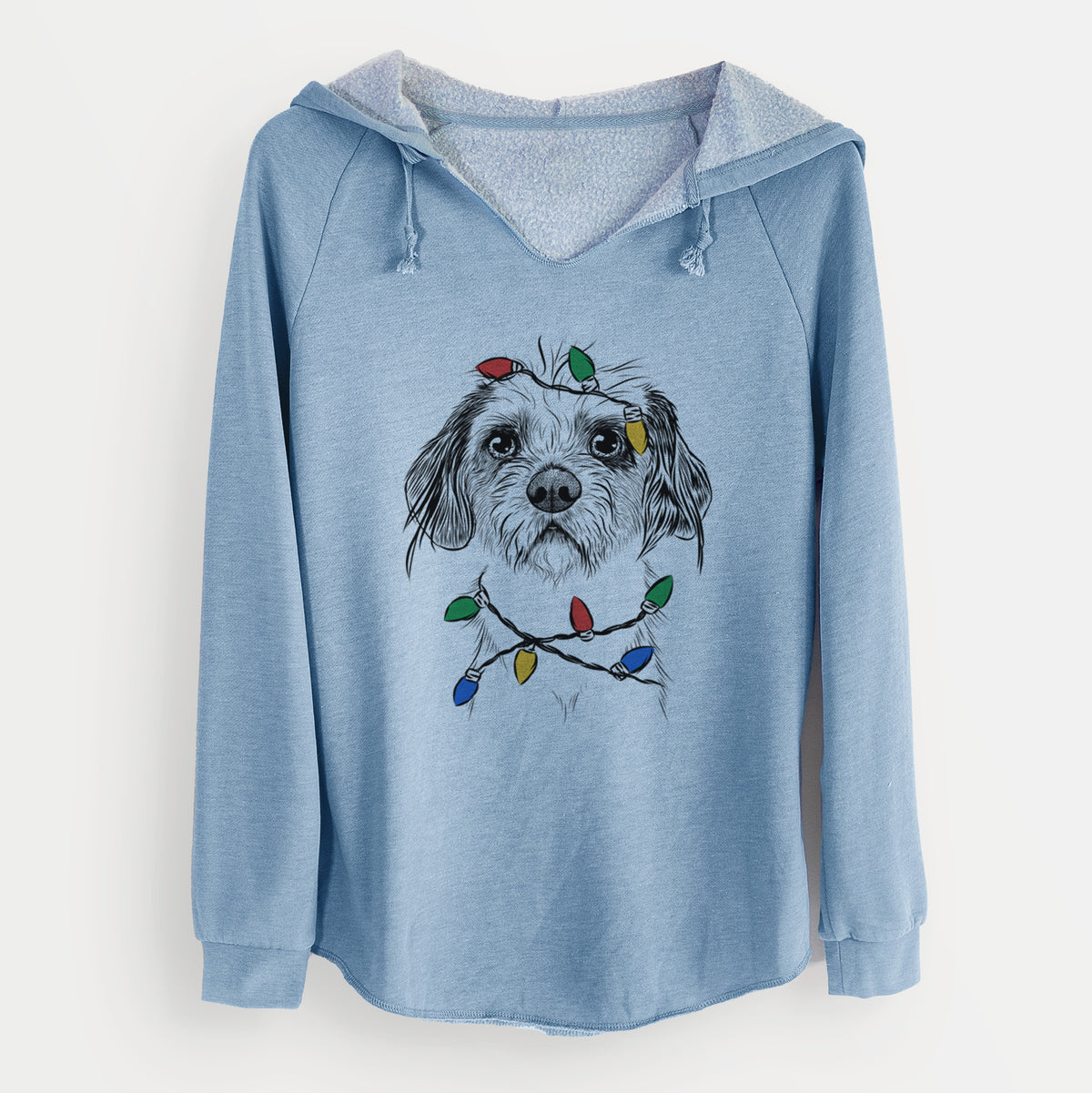 Christmas Lights Tiny Tucker the Mixed Breed - Cali Wave Hooded Sweatshirt