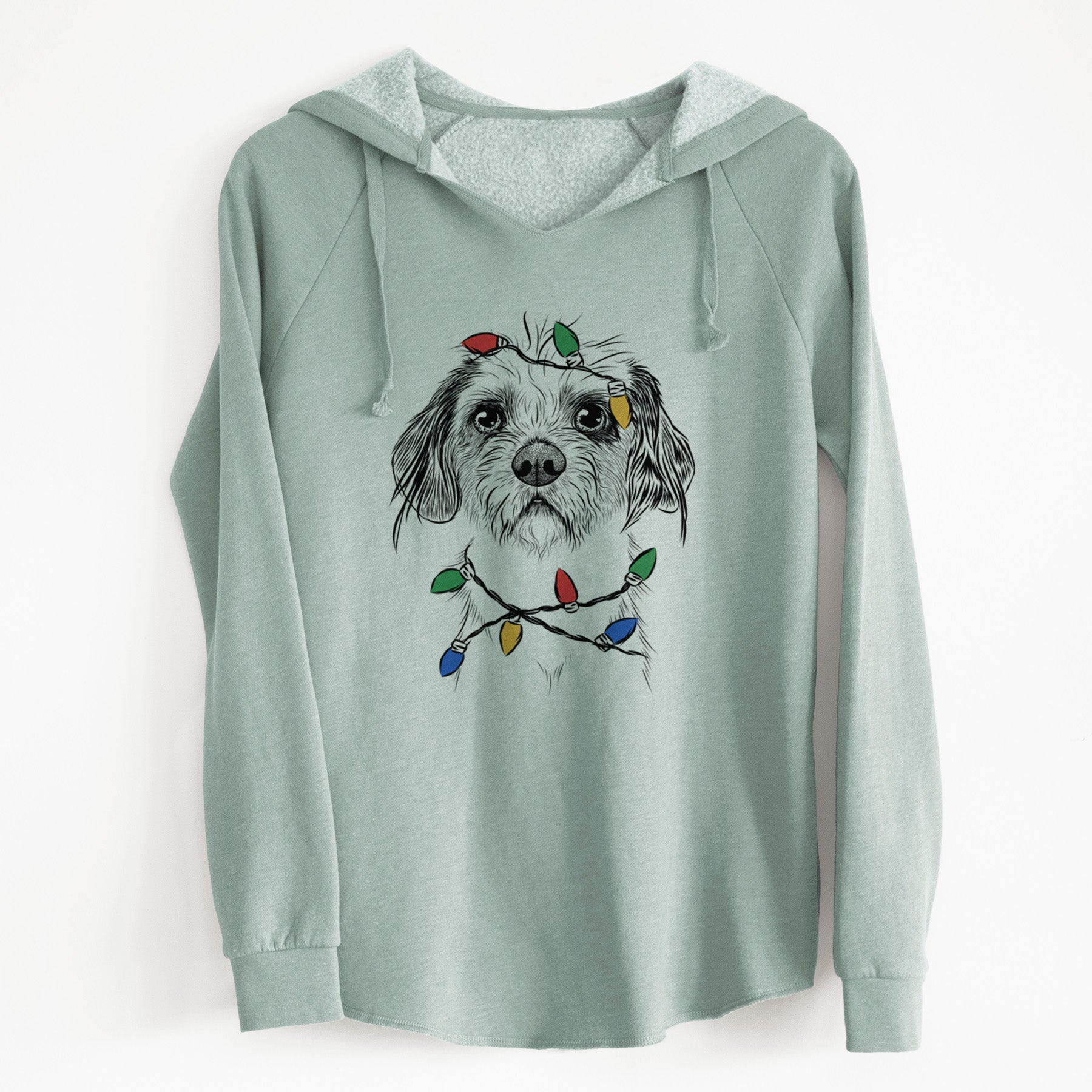 Christmas Lights Tiny Tucker the Mixed Breed - Cali Wave Hooded Sweatshirt