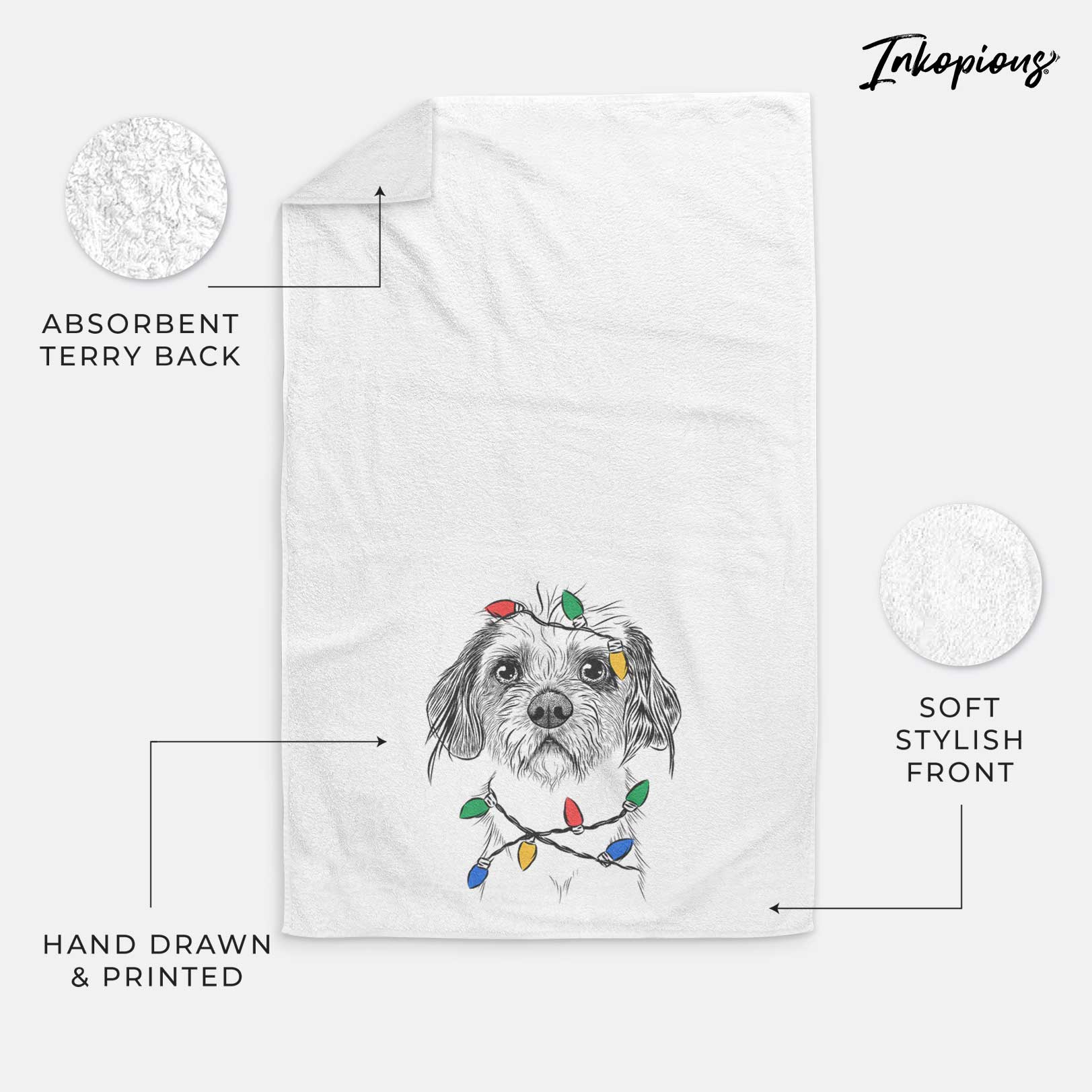 Tiny Tucker the Mixed Breed Decorative Hand Towel