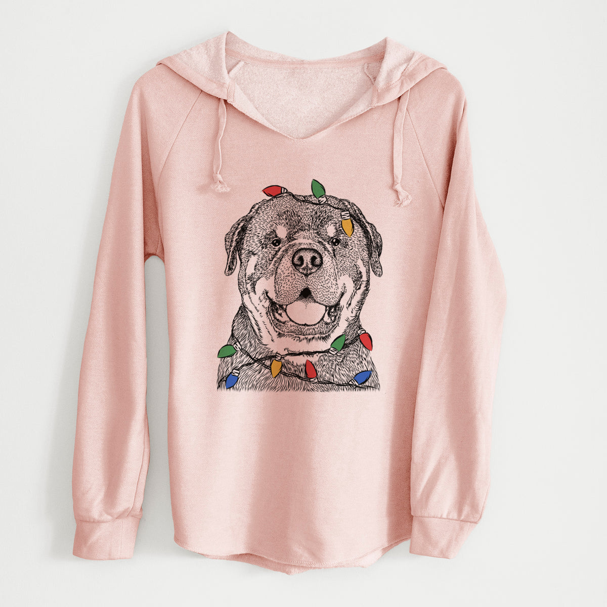 Christmas Lights Titan the Rottweiler - Cali Wave Hooded Sweatshirt
