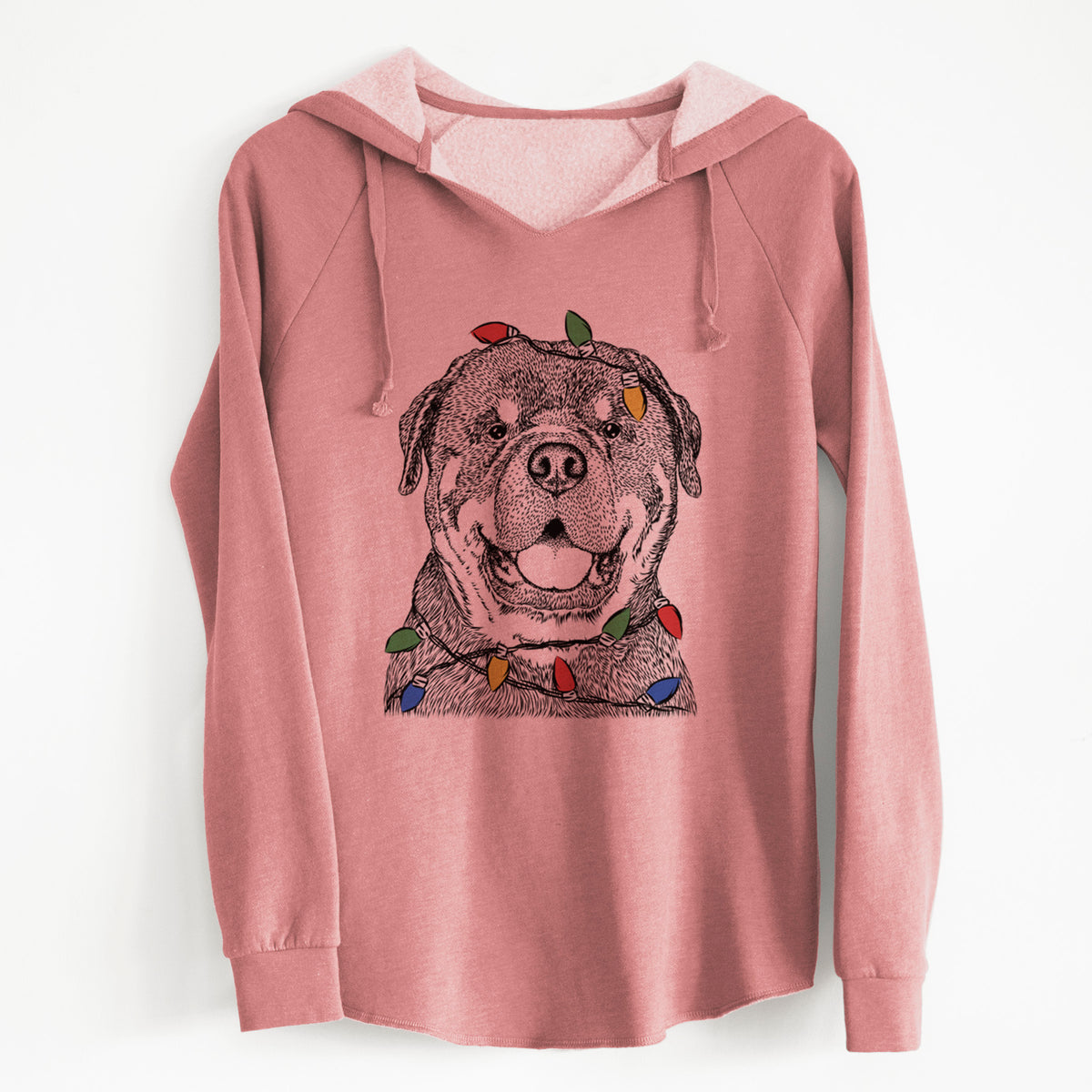 Christmas Lights Titan the Rottweiler - Cali Wave Hooded Sweatshirt