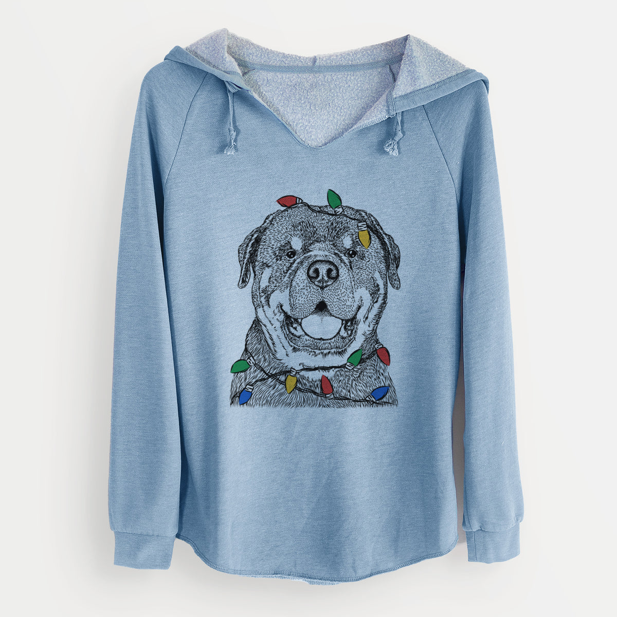 Christmas Lights Titan the Rottweiler - Cali Wave Hooded Sweatshirt
