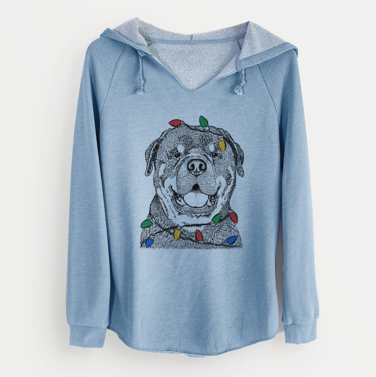 Christmas Lights Titan the Rottweiler - Cali Wave Hooded Sweatshirt