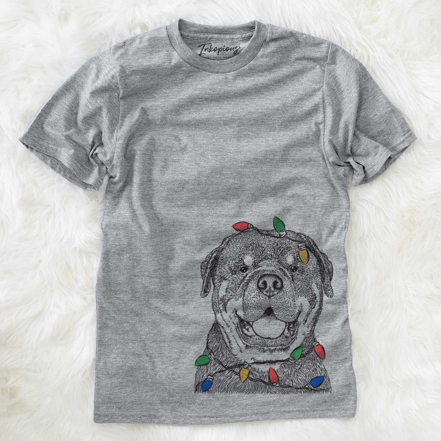 Christmas Lights Titan the Rottweiler - Unisex Crewneck