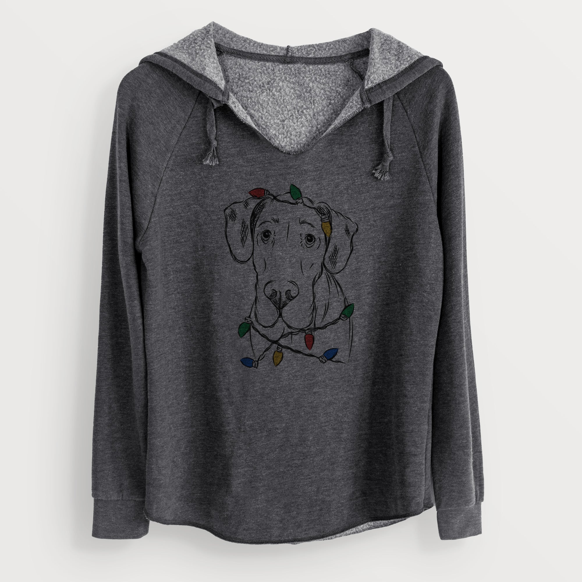 Christmas Lights Titus the Great Dane - Cali Wave Hooded Sweatshirt