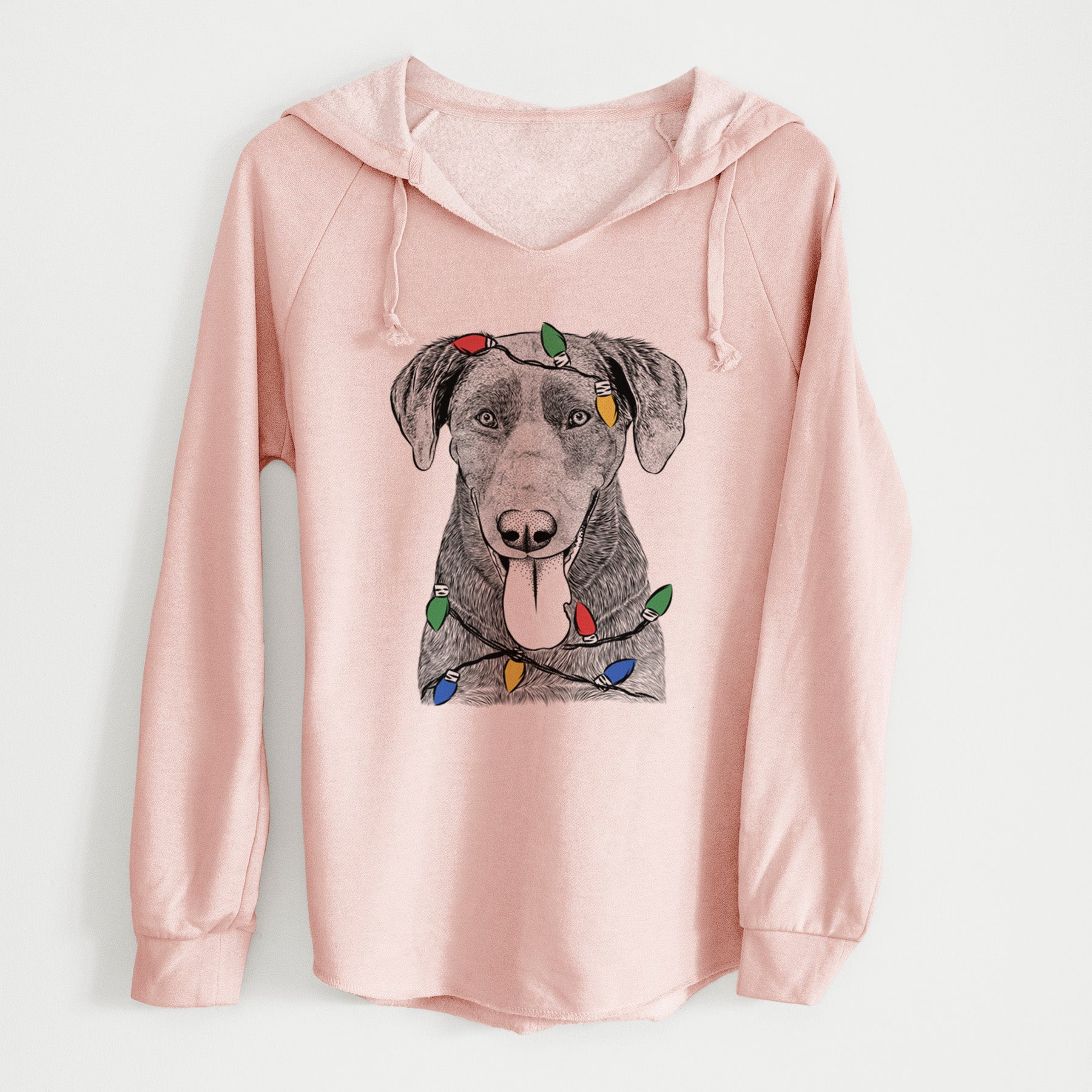 Christmas Lights Tobes the Chocolate Lab - Cali Wave Hooded Sweatshirt