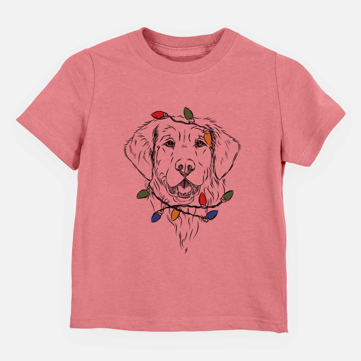 Christmas Lights Toby the Golden Retriever - Kids/Youth/Toddler Shirt