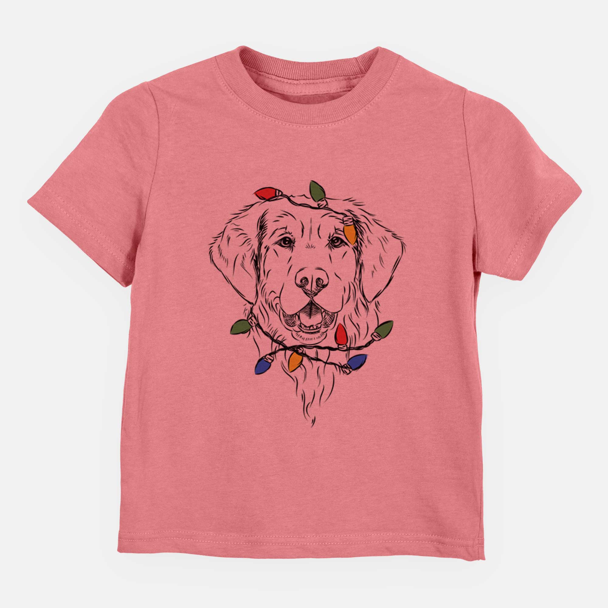 Christmas Lights Toby the Golden Retriever - Kids/Youth/Toddler Shirt