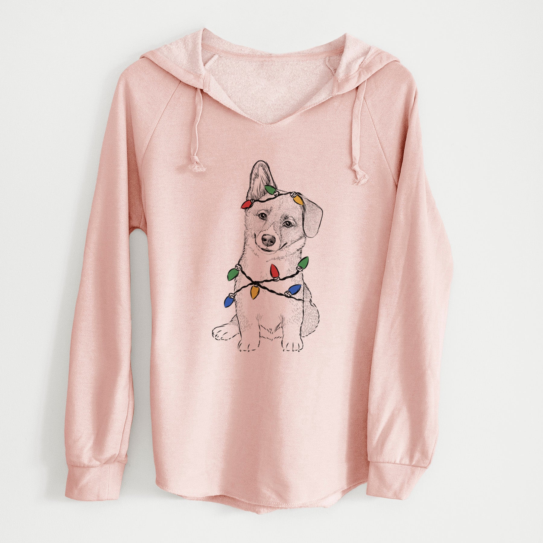 Christmas Lights Toby the Corgi Puppy - Cali Wave Hooded Sweatshirt