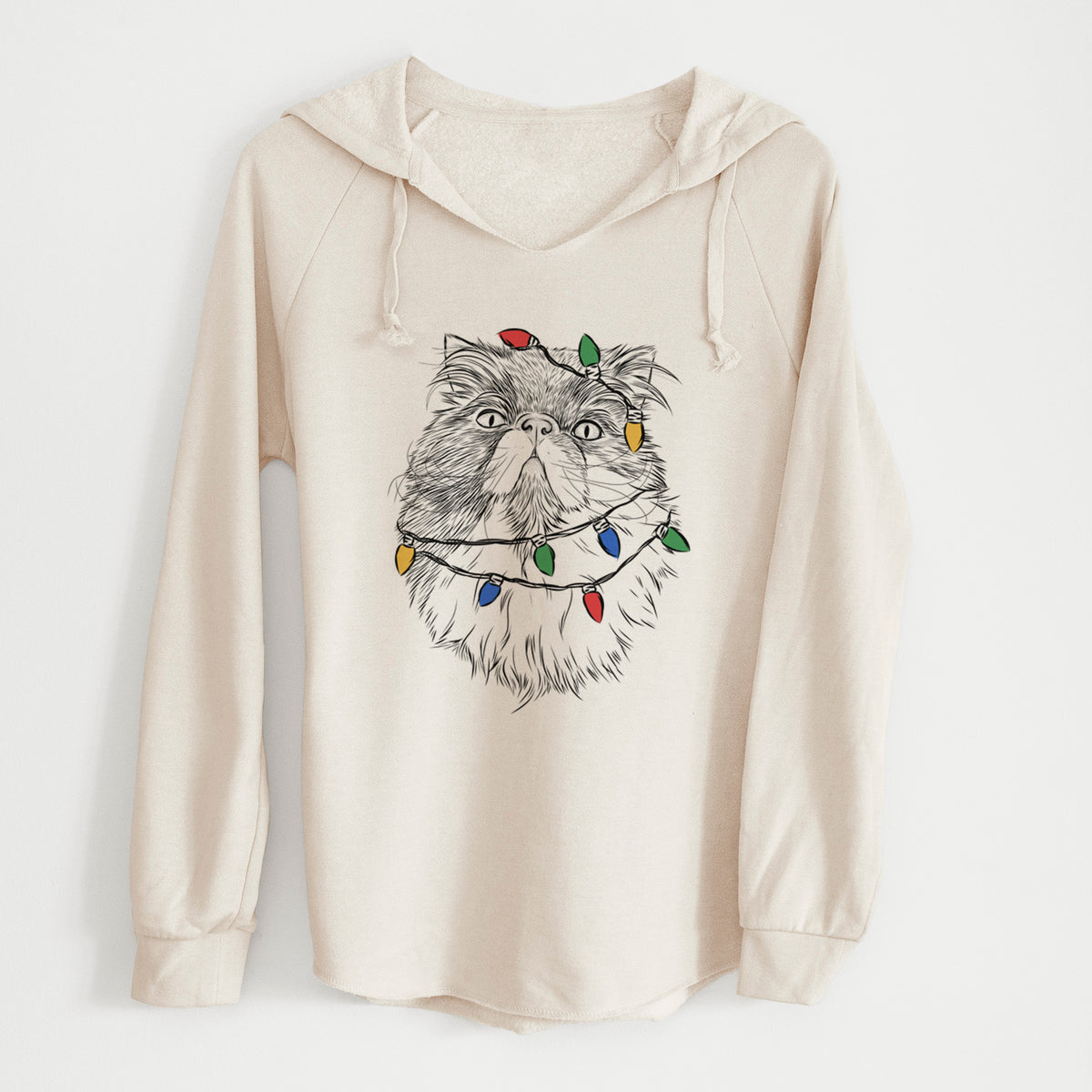 Christmas Lights Tookie the Perisan Cat - Cali Wave Hooded Sweatshirt