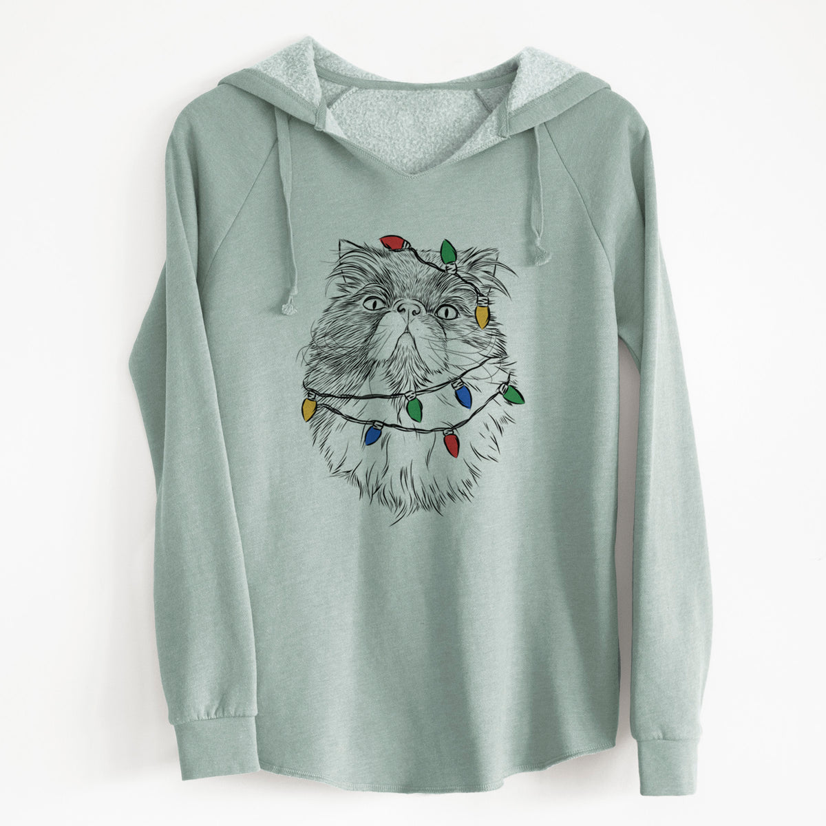 Christmas Lights Tookie the Perisan Cat - Cali Wave Hooded Sweatshirt