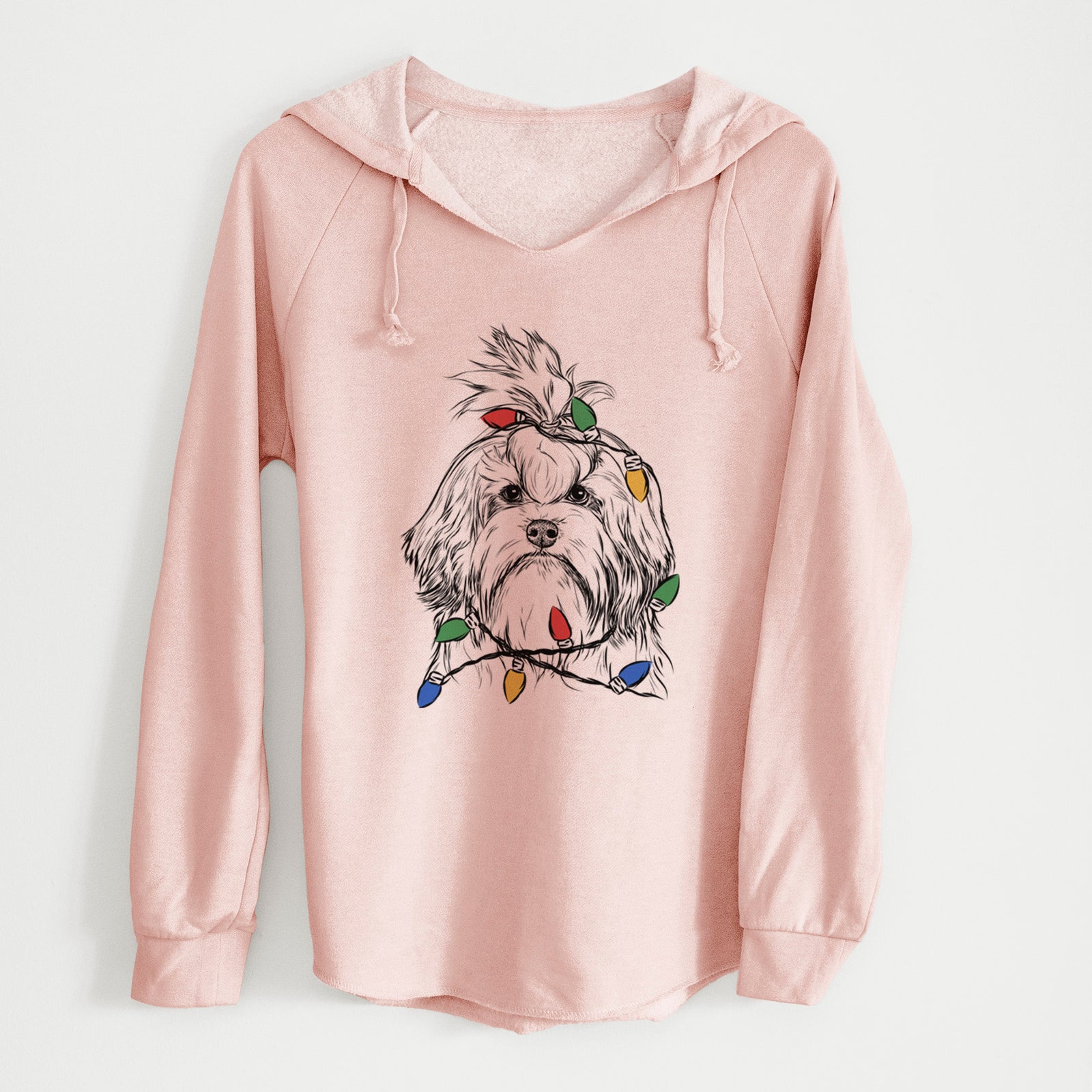 Christmas Lights Tootsie the Lowchen - Cali Wave Hooded Sweatshirt