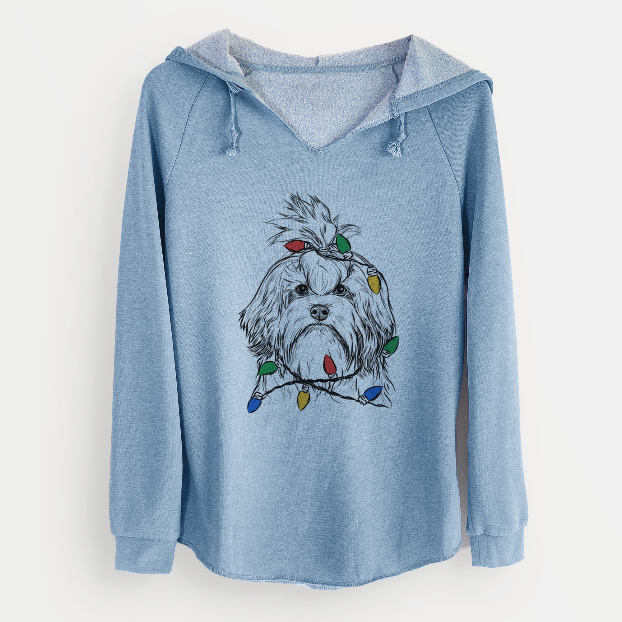 Christmas Lights Tootsie the Lowchen - Cali Wave Hooded Sweatshirt