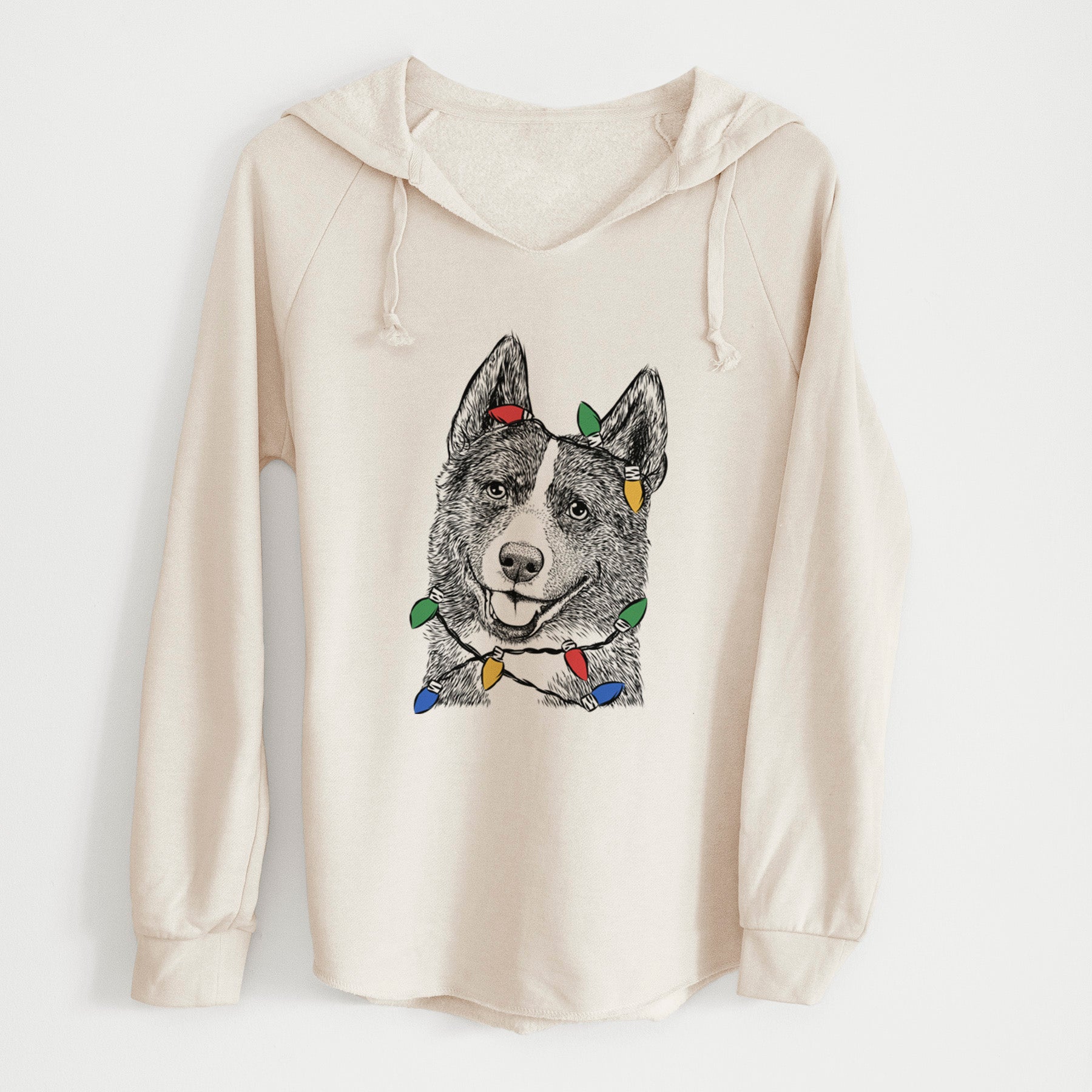 Christmas Lights Tosca the Karelian Bear Dog - Cali Wave Hooded Sweatshirt