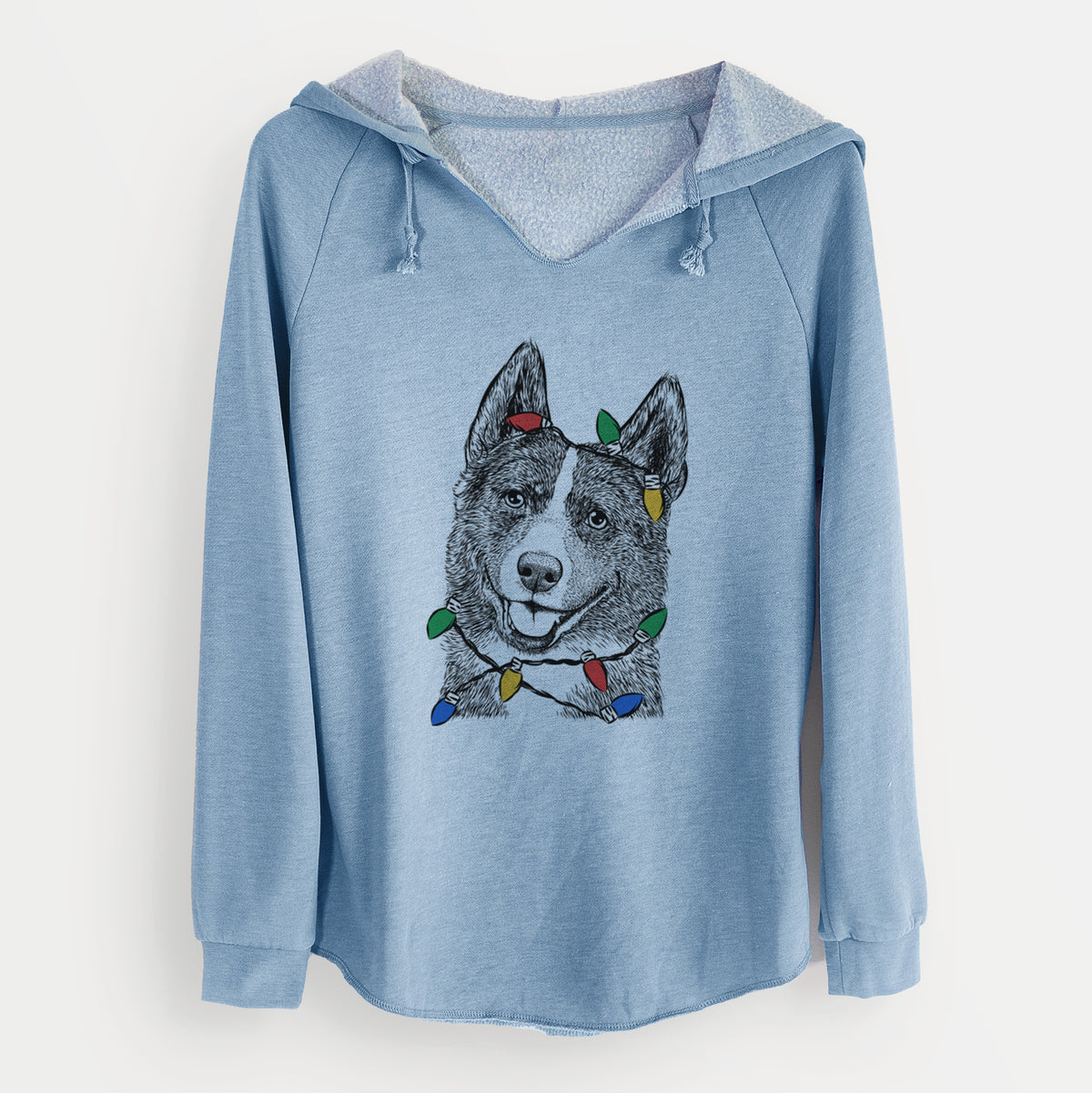 Christmas Lights Tosca the Karelian Bear Dog - Cali Wave Hooded Sweatshirt