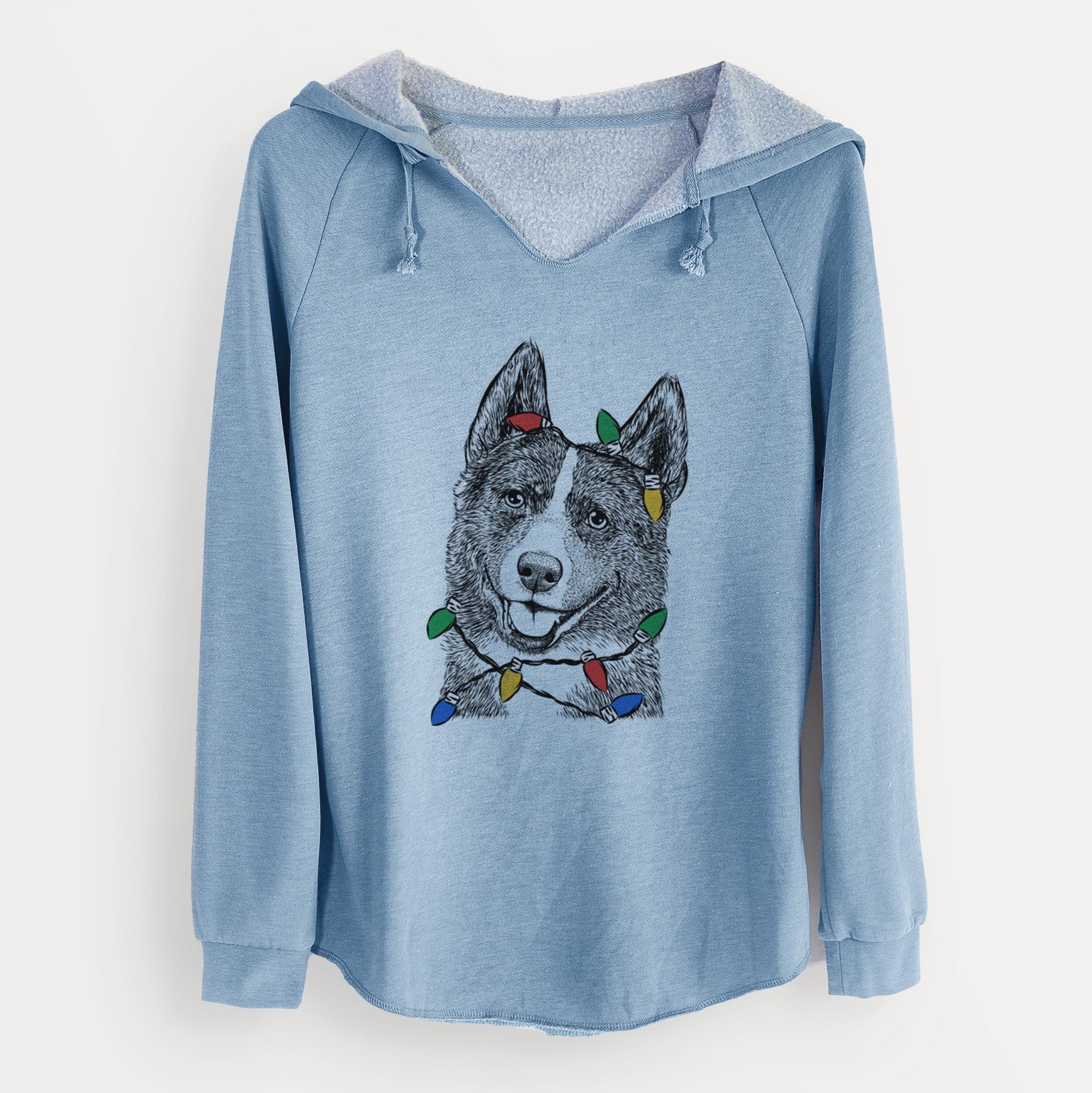 Christmas Lights Tosca the Karelian Bear Dog - Cali Wave Hooded Sweatshirt