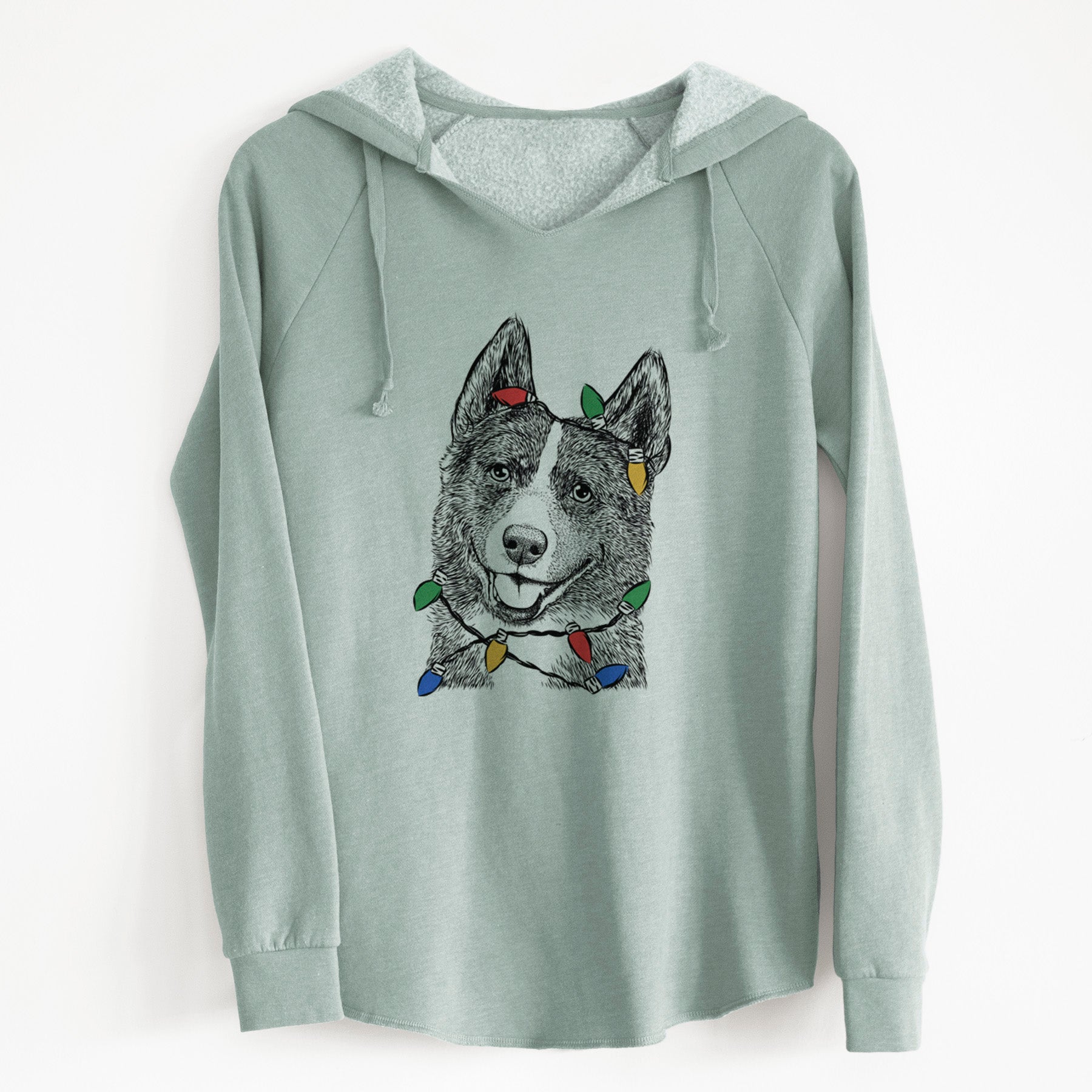 Christmas Lights Tosca the Karelian Bear Dog - Cali Wave Hooded Sweatshirt