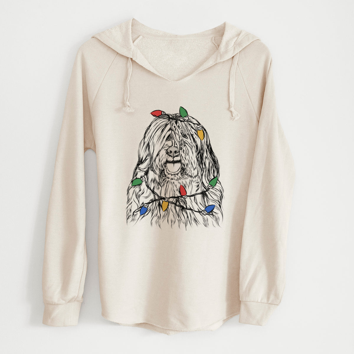 Christmas Lights Trinket the Tibetan Terrier - Cali Wave Hooded Sweatshirt