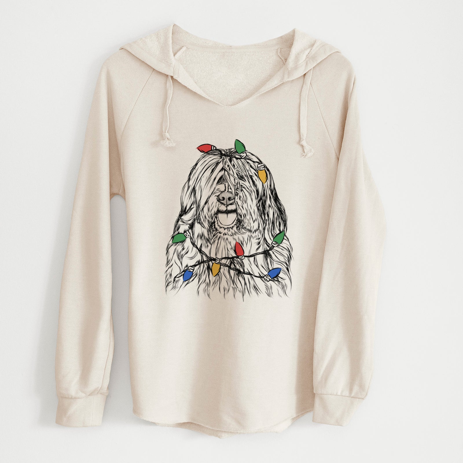 Christmas Lights Trinket the Tibetan Terrier - Cali Wave Hooded Sweatshirt
