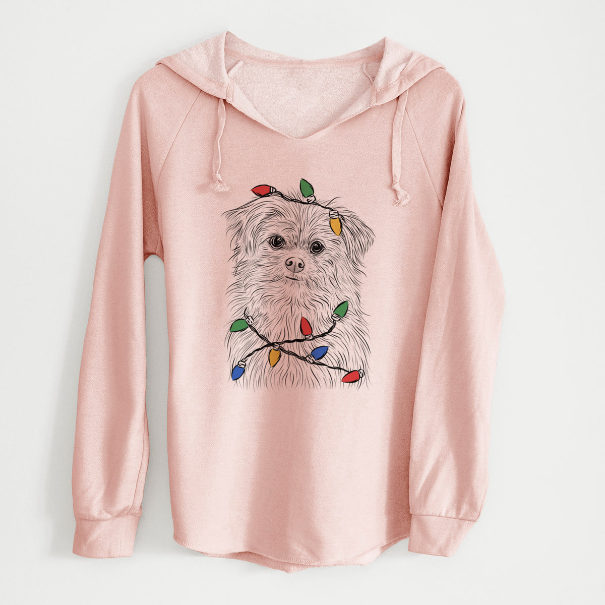Christmas Lights Trixie the Terrier Mix - Cali Wave Hooded Sweatshirt