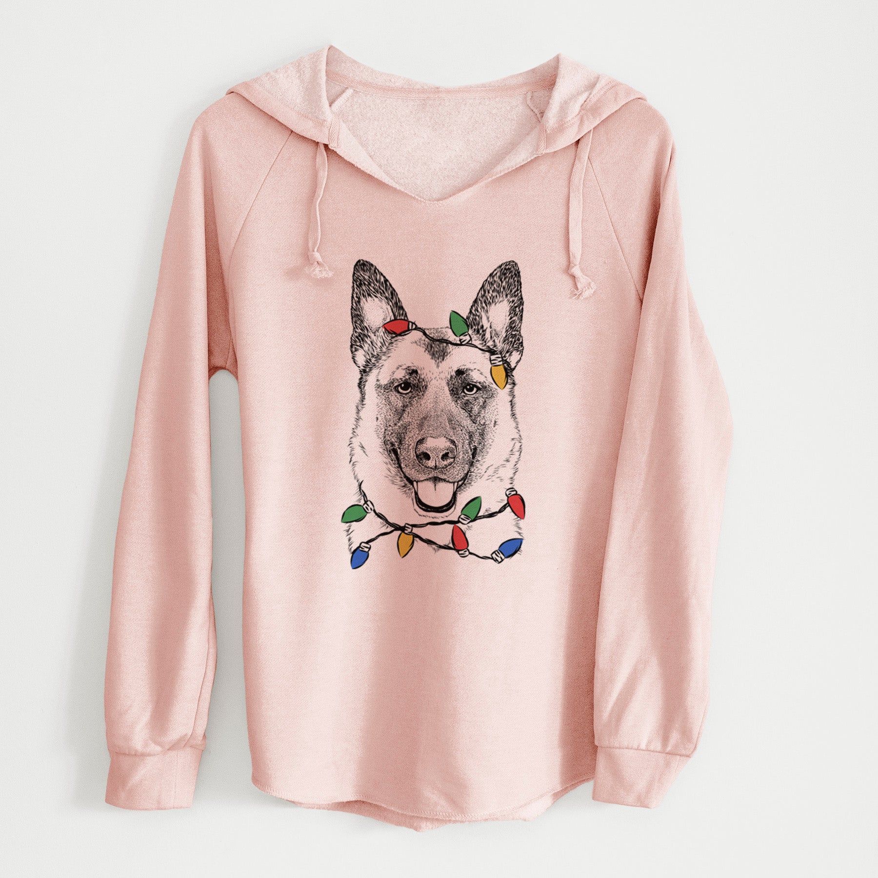 Christmas Lights Trooper the German Shepherd - Cali Wave Hooded Sweatshirt