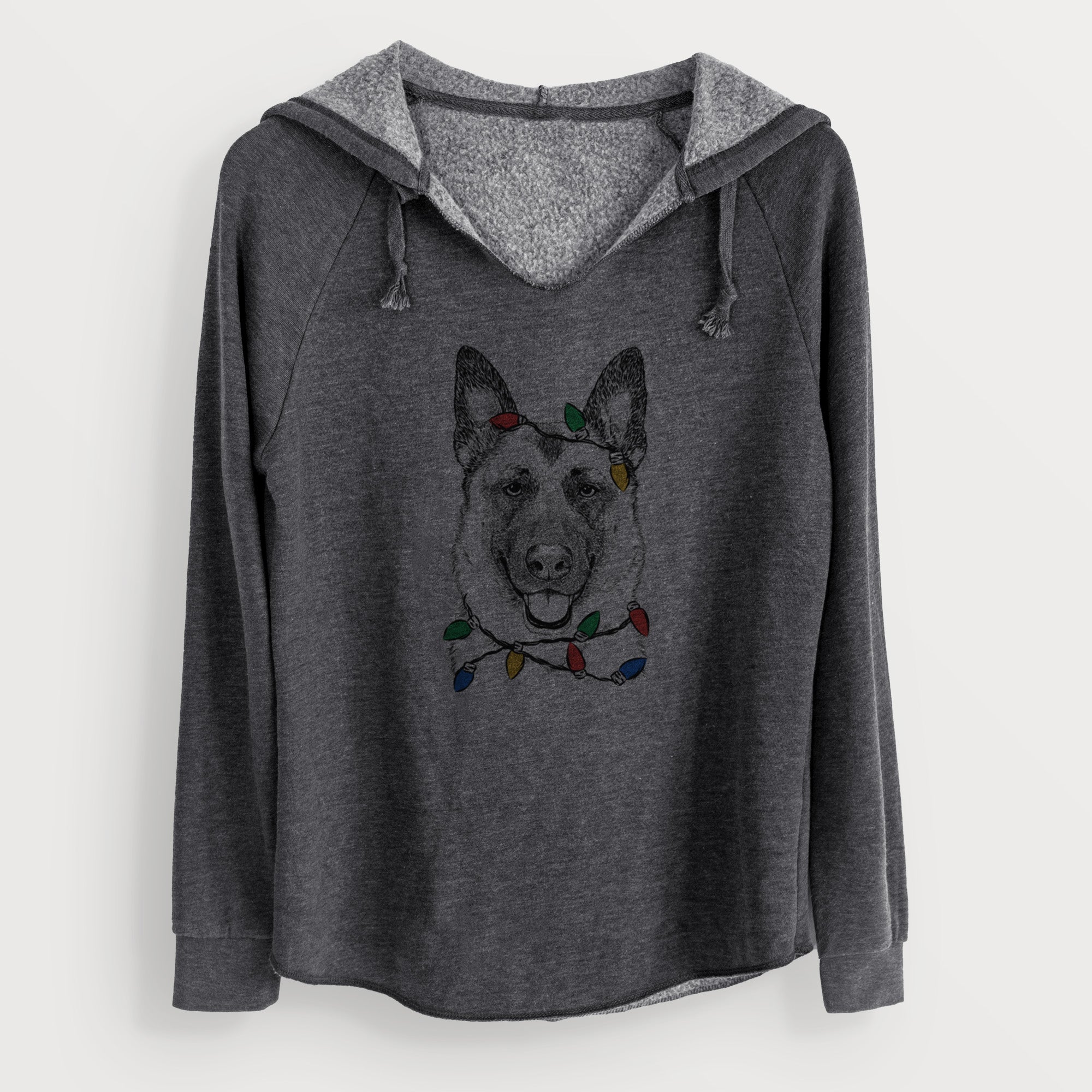 Christmas Lights Trooper the German Shepherd - Cali Wave Hooded Sweatshirt