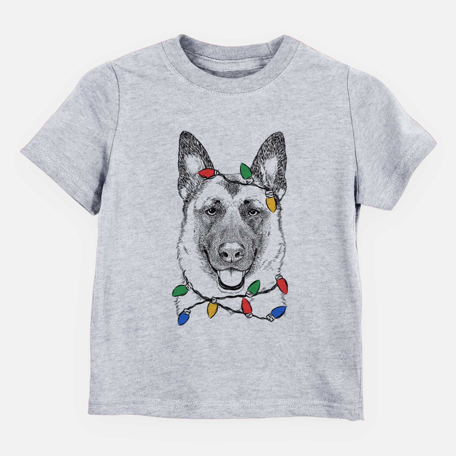 Christmas Lights Trooper the German Shepherd - Kids/Youth/Toddler Shirt