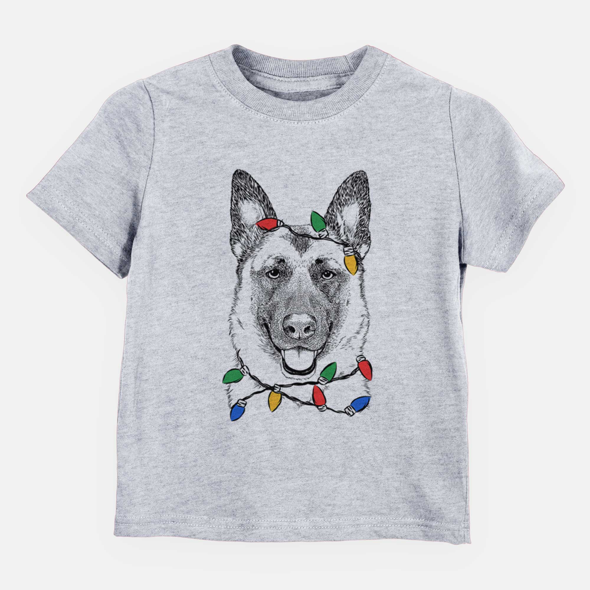 Christmas Lights Trooper the German Shepherd - Kids/Youth/Toddler Shirt