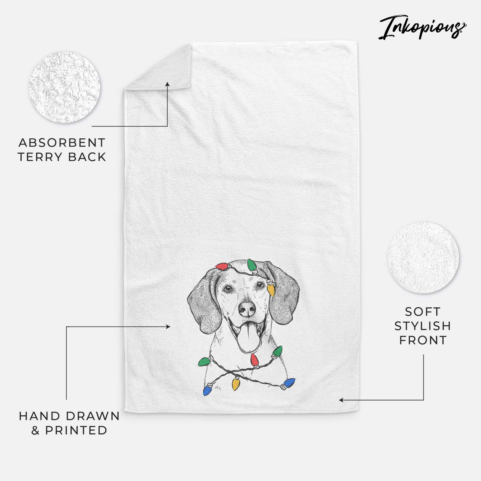 Trooper the Hound Mix Decorative Hand Towel