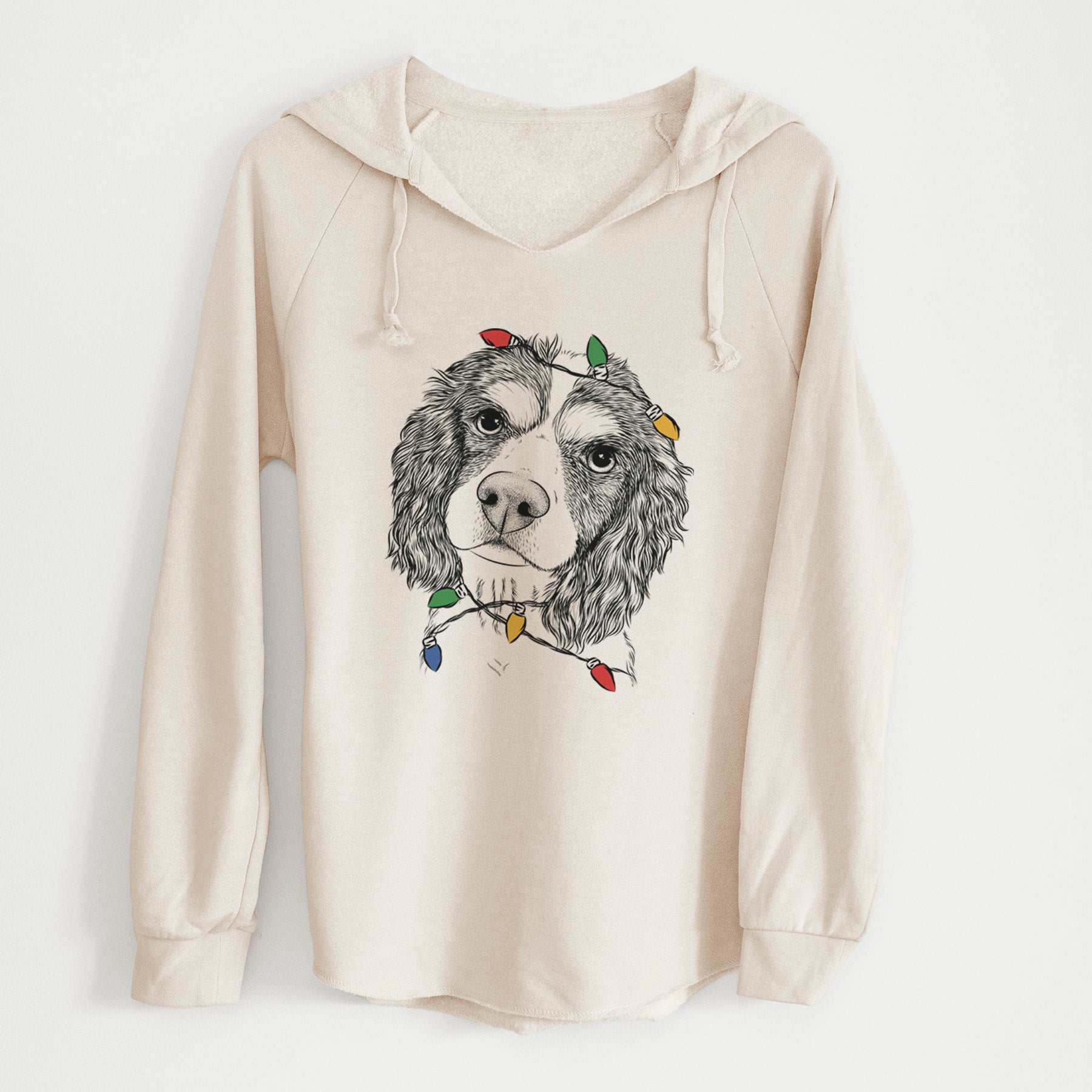 Christmas Lights Truman the Cavalier King Charles Spaniel - Cali Wave Hooded Sweatshirt