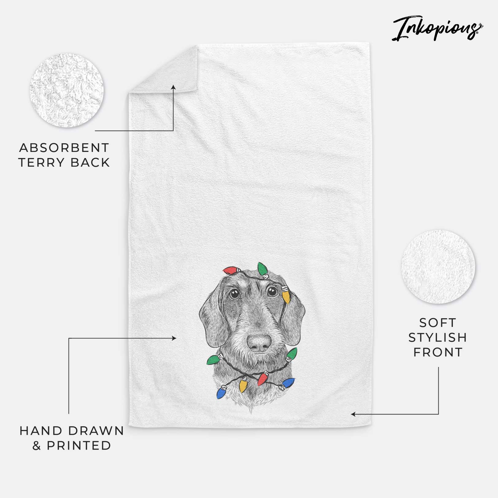 Truman the Wirehaired Dachshund Decorative Hand Towel