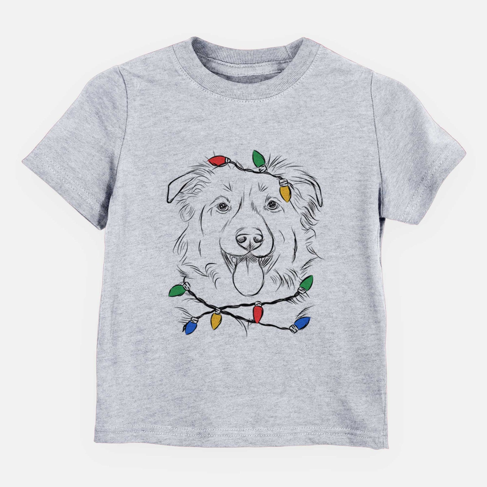 Christmas Lights Tucker the Collie Shepherd - Kids/Youth/Toddler Shirt