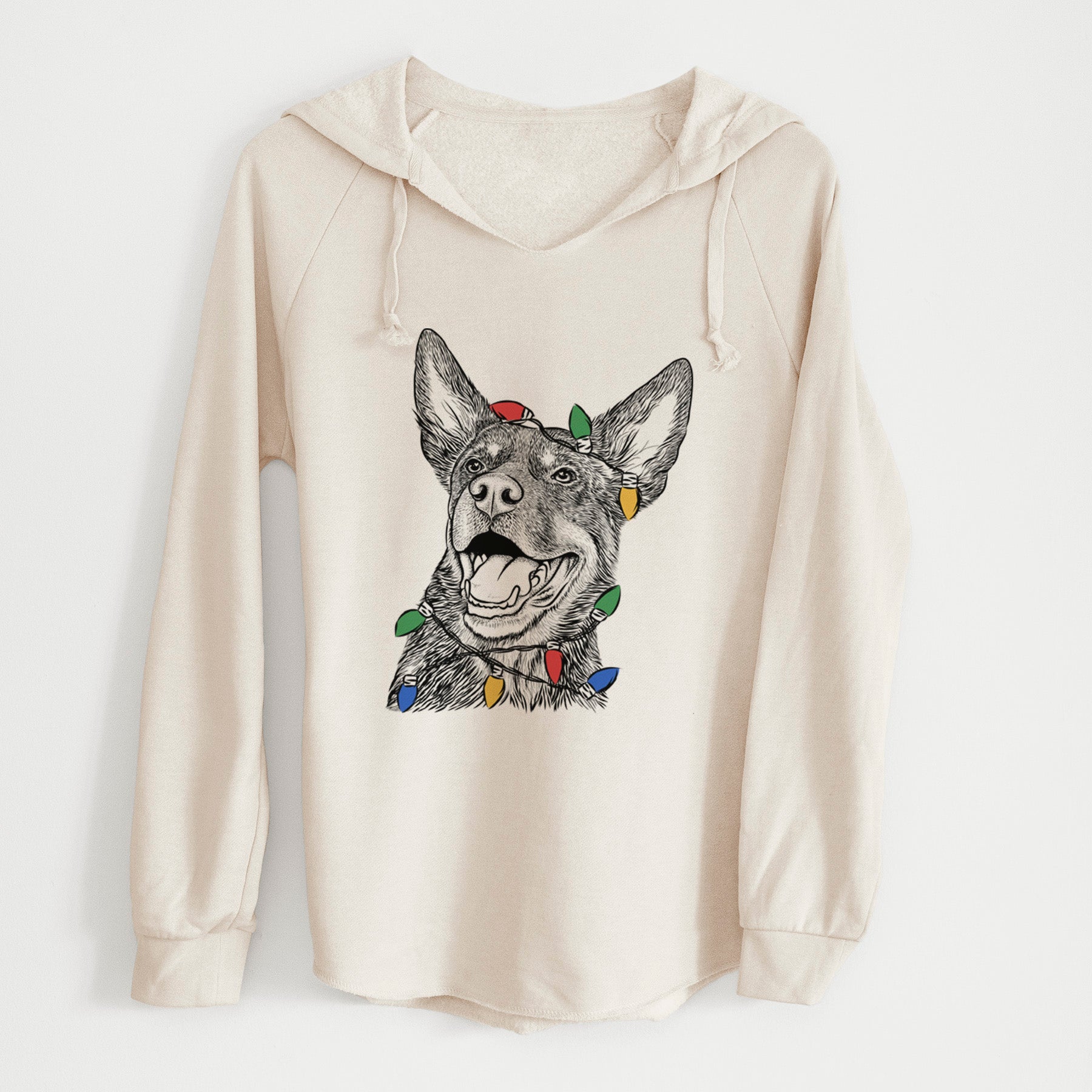 Christmas Lights Tucker the Australian Kelpie - Cali Wave Hooded Sweatshirt