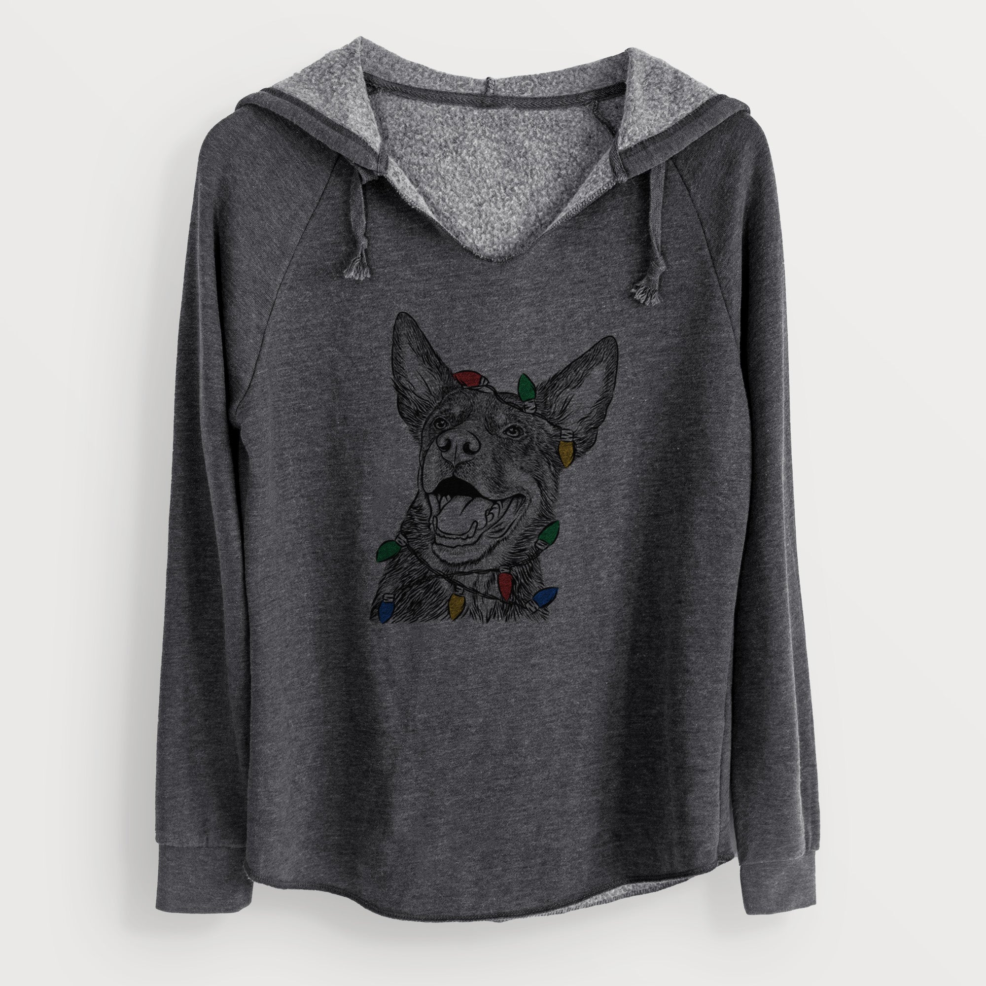 Christmas Lights Tucker the Australian Kelpie - Cali Wave Hooded Sweatshirt