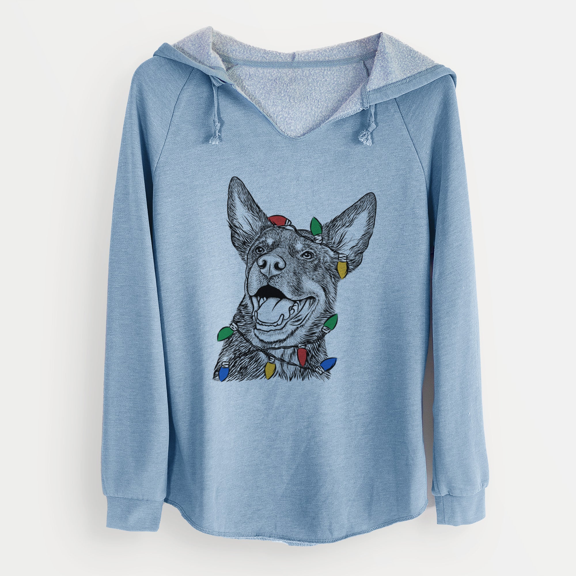 Christmas Lights Tucker the Australian Kelpie - Cali Wave Hooded Sweatshirt