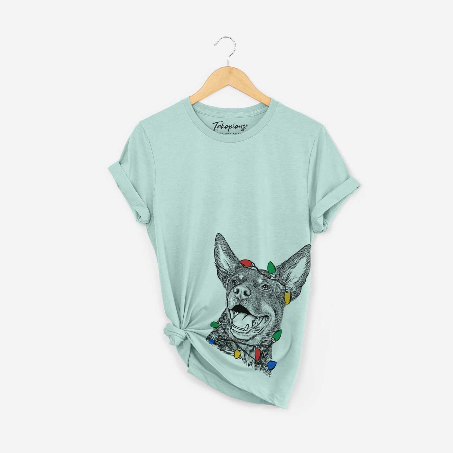 Christmas Lights Tucker the Australian Kelpie - Unisex Crewneck