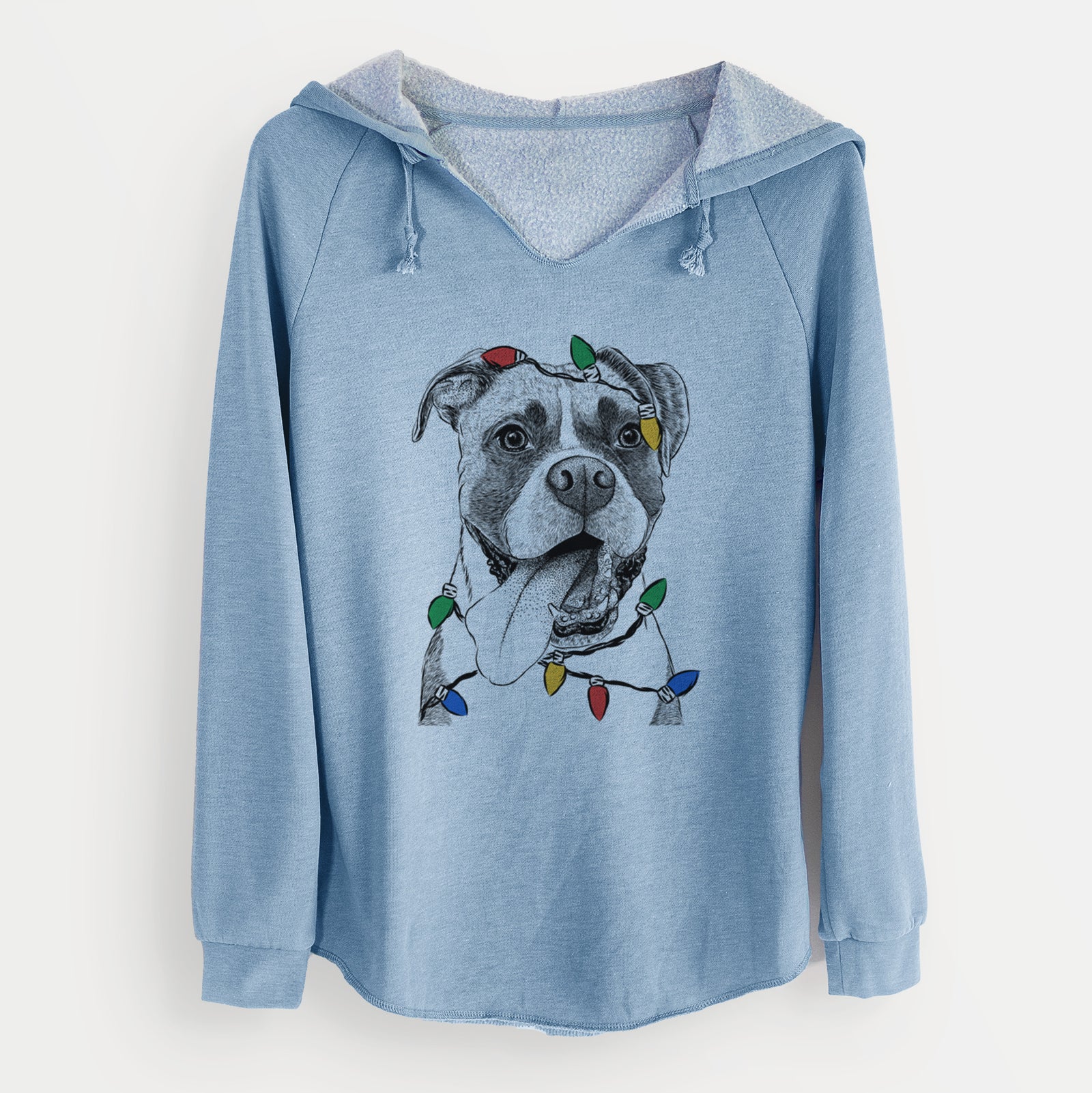 Christmas Lights Tuckeroo the Boxer - Cali Wave Hooded Sweatshirt